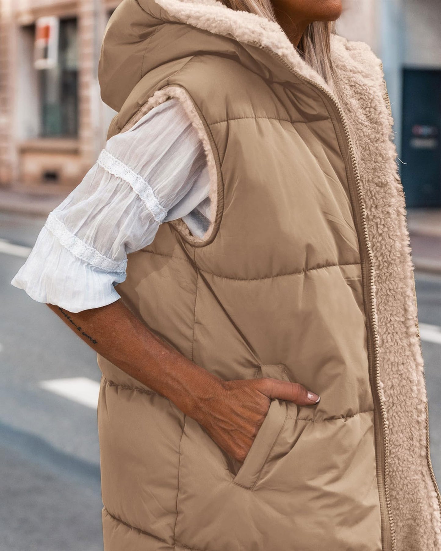 EBXN Long Puffer Vest Women
