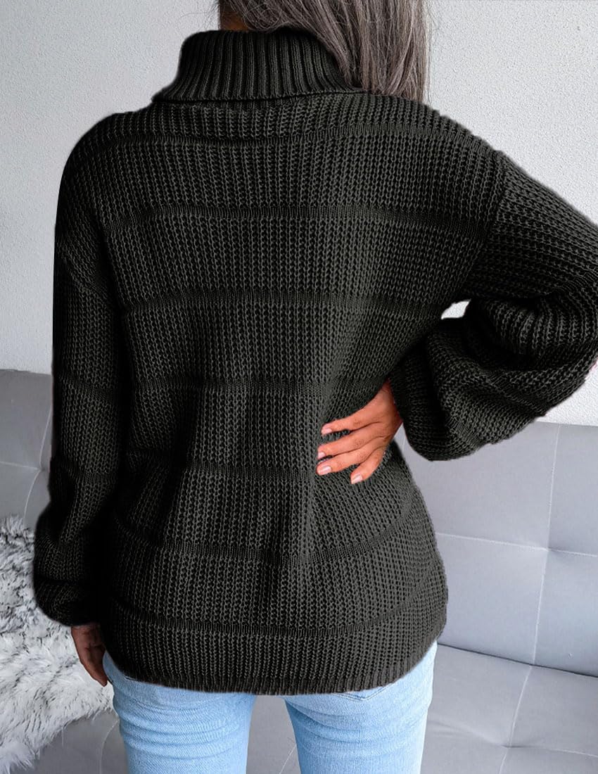 EBXN Jersey Mujer Invierno Cuello Alto Manga Larga