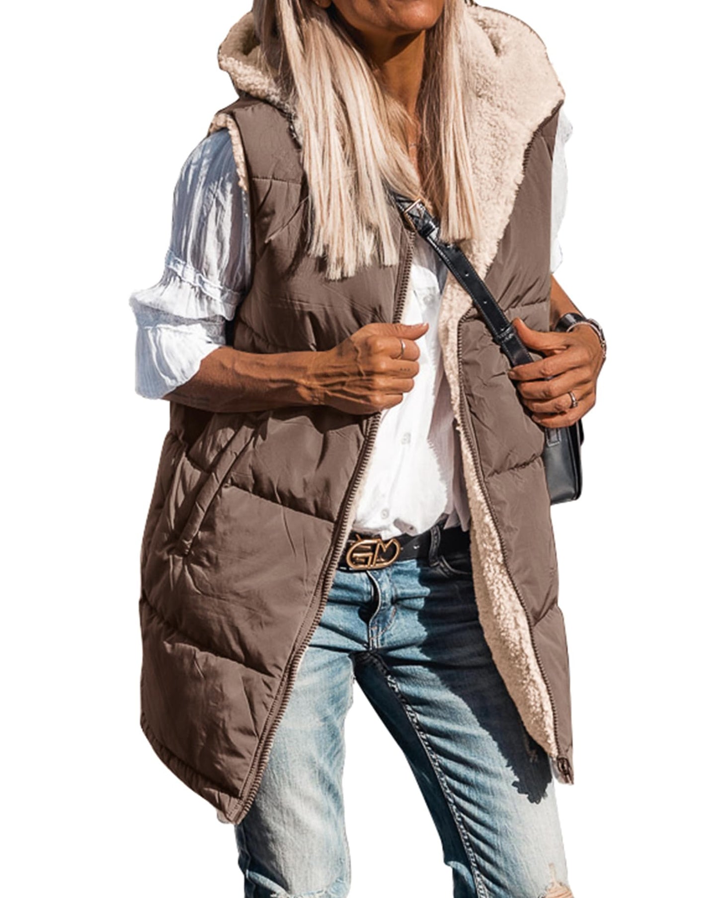 EBXN Long Puffer Vest Women