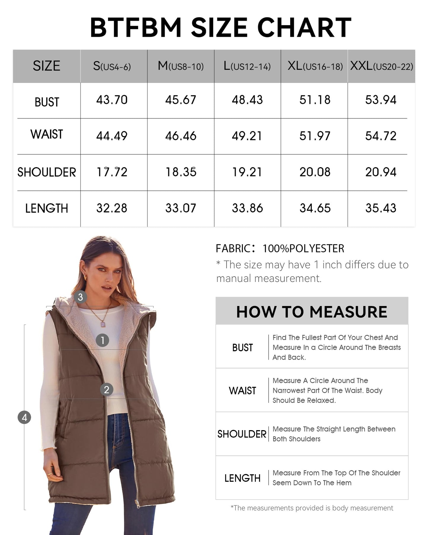 EBXN Long Puffer Vest Women