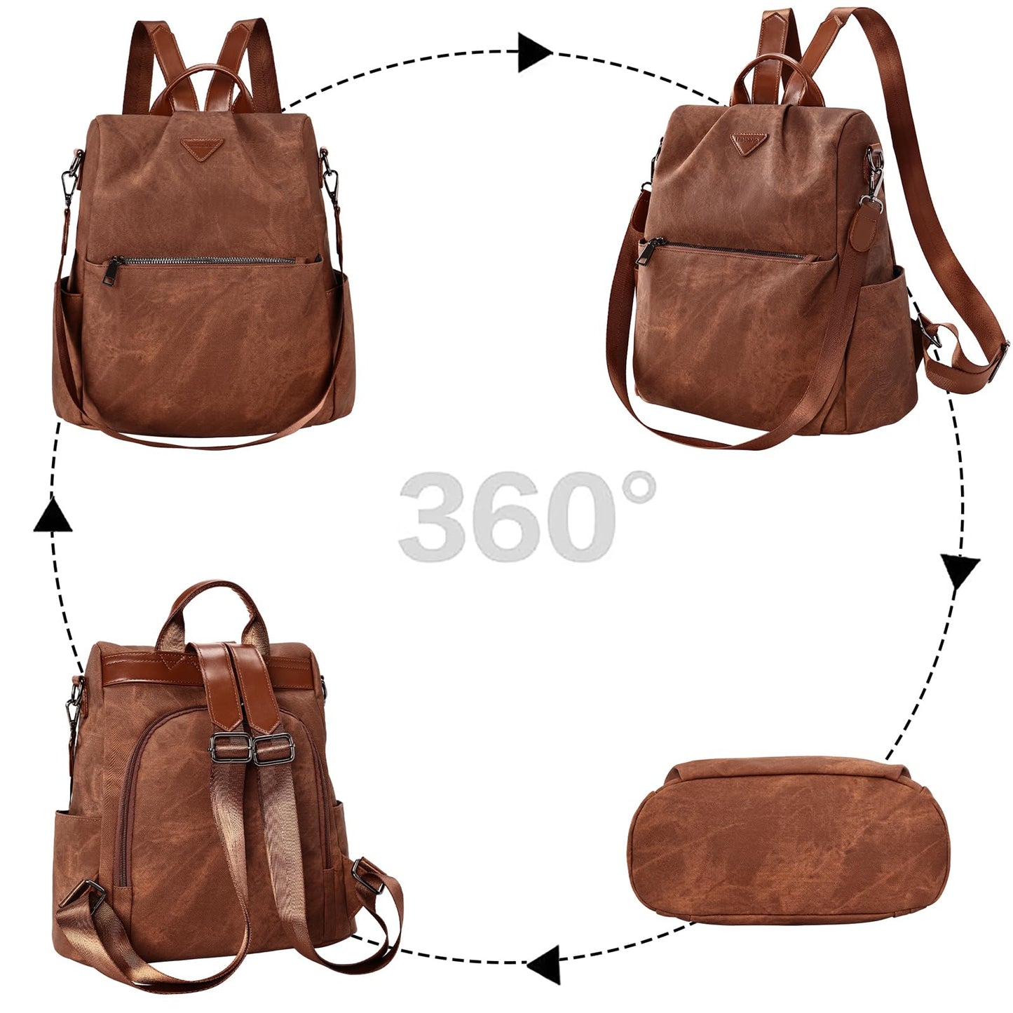 EBXN Mochila de Cuero PU