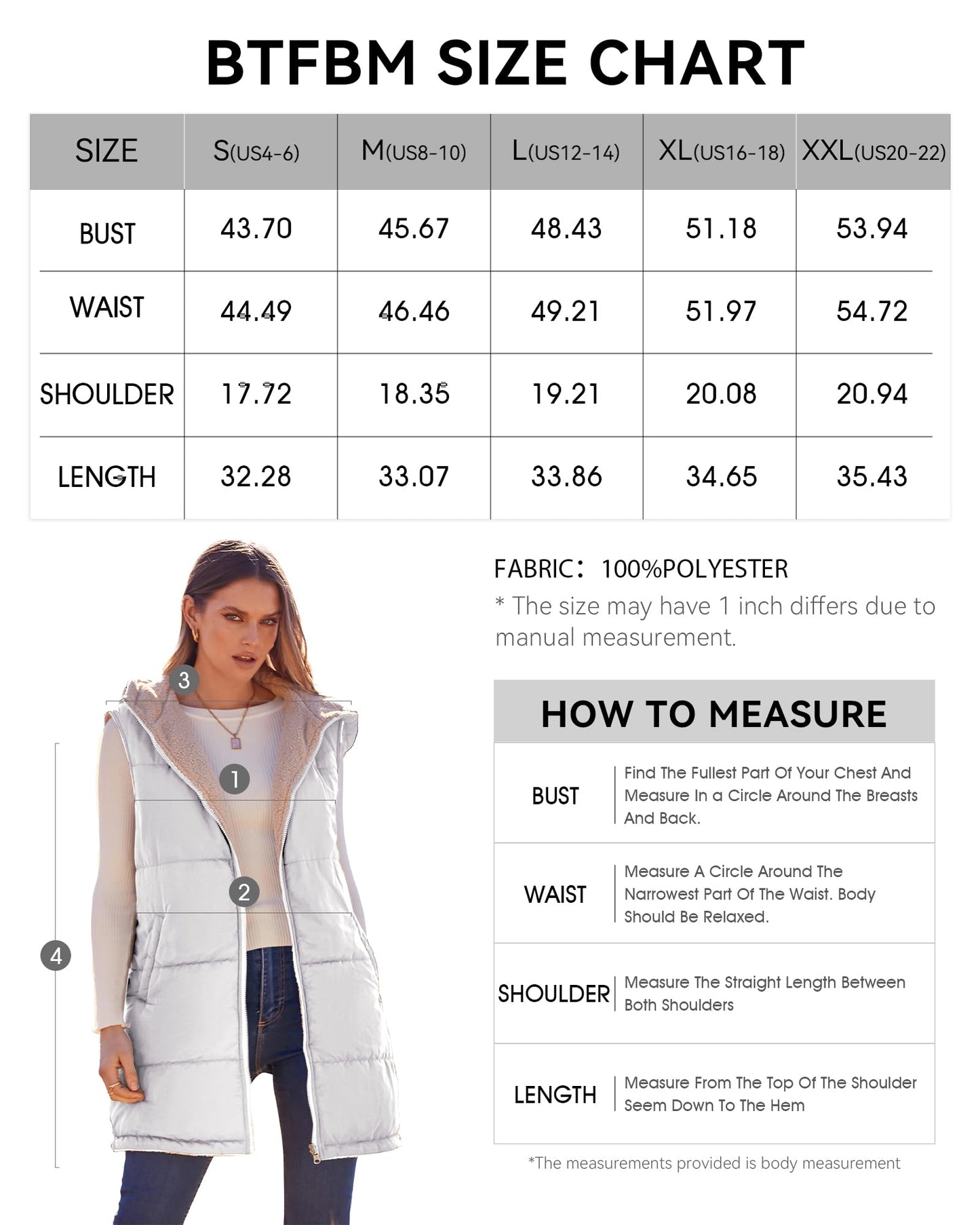 EBXN Long Puffer Vest Women