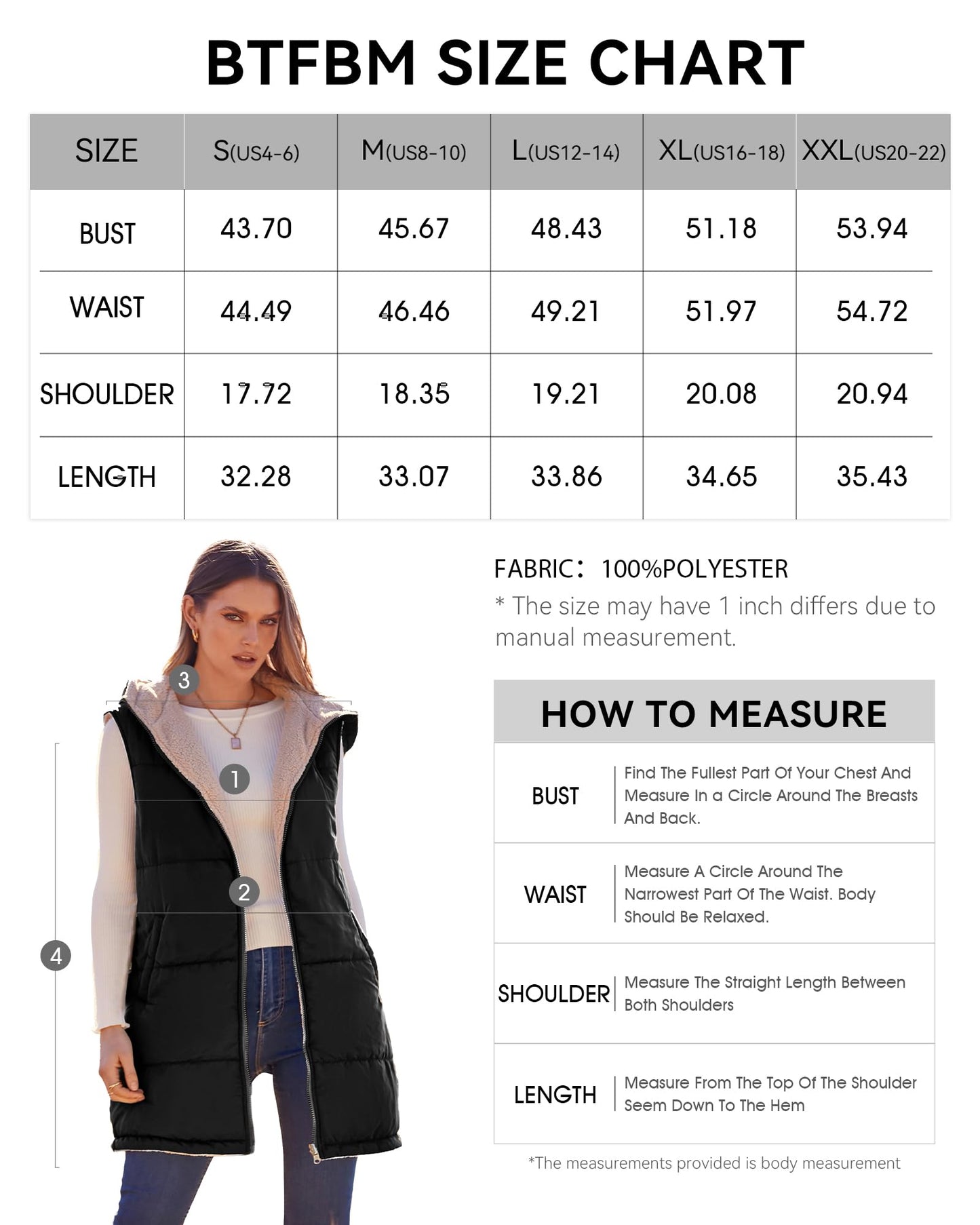 EBXN Long Puffer Vest Women