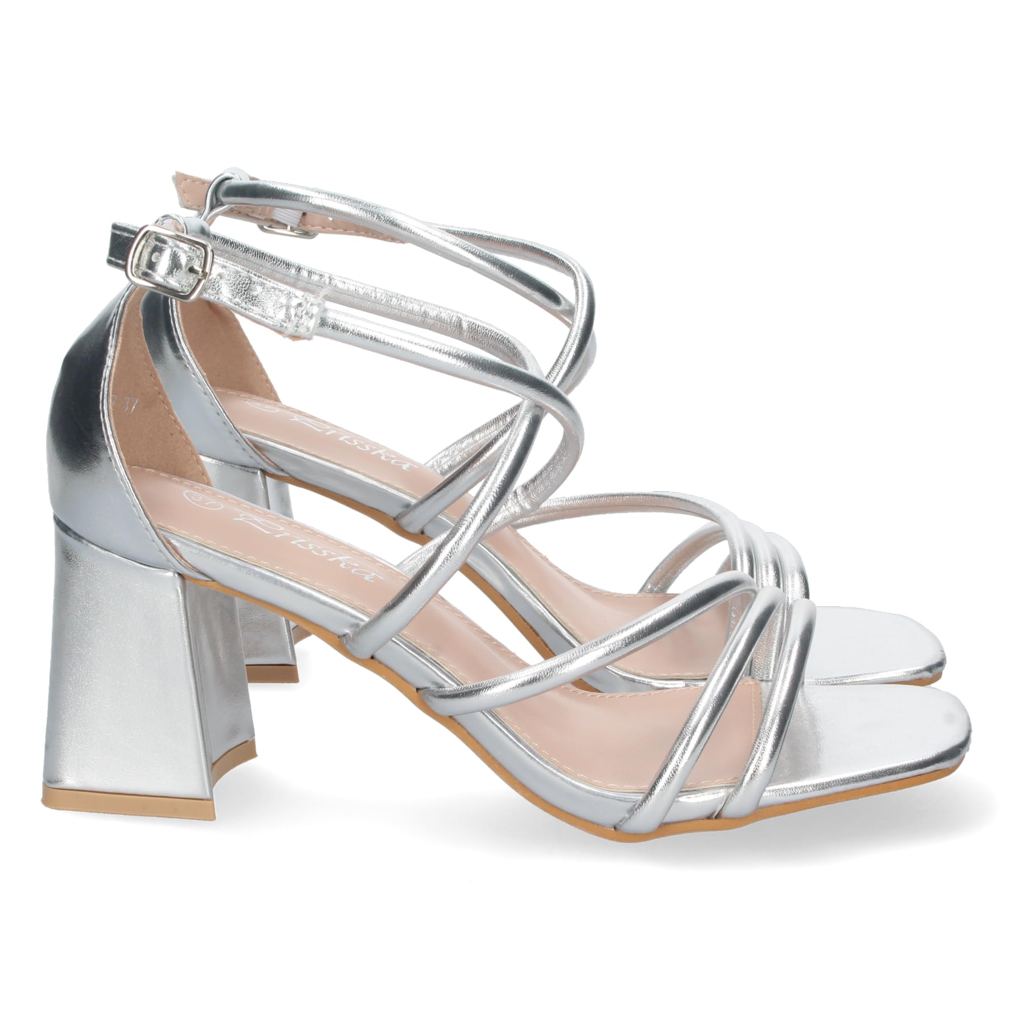 EBXN Sandalia de Tacon para Mujer