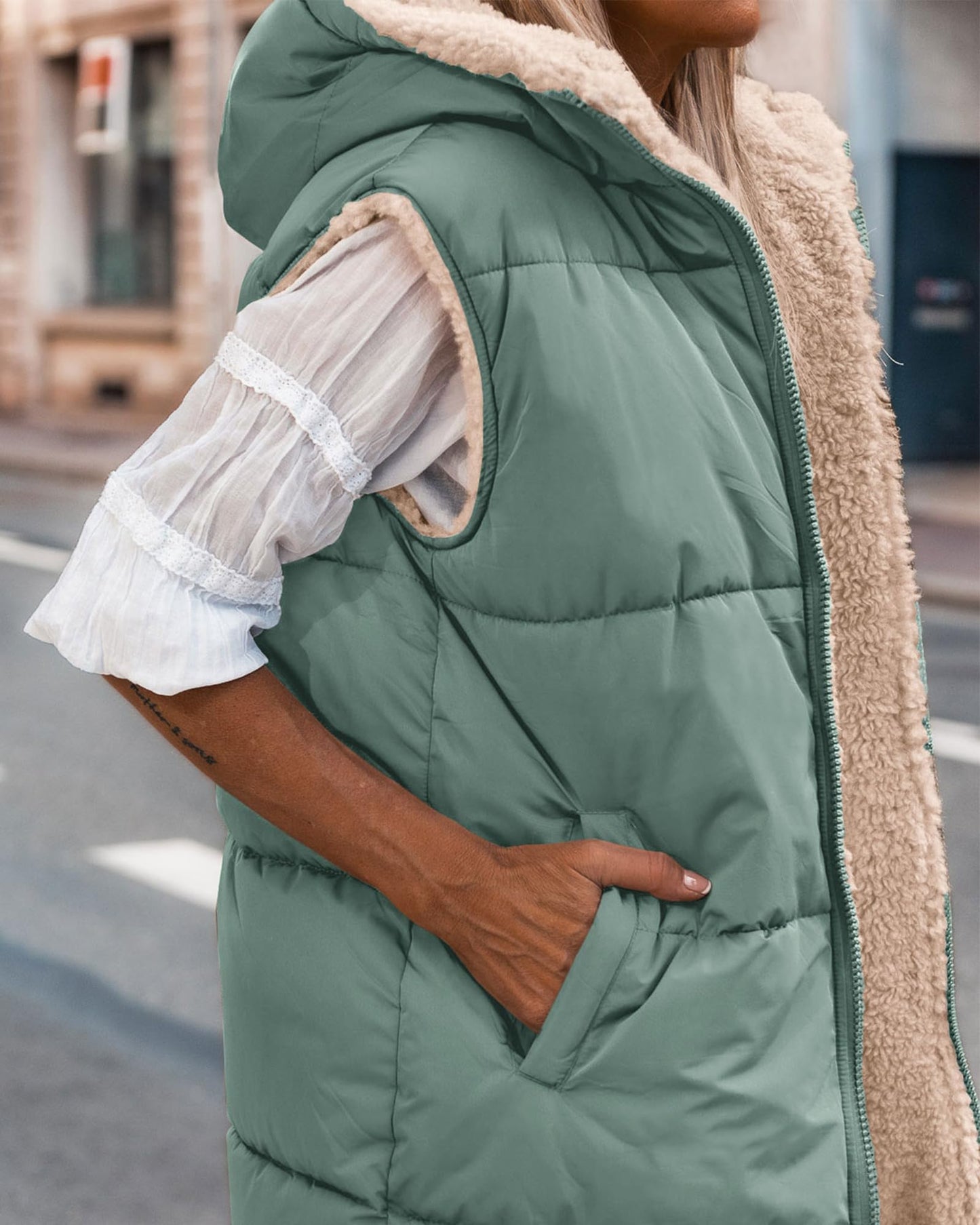 EBXN Long Puffer Vest Women