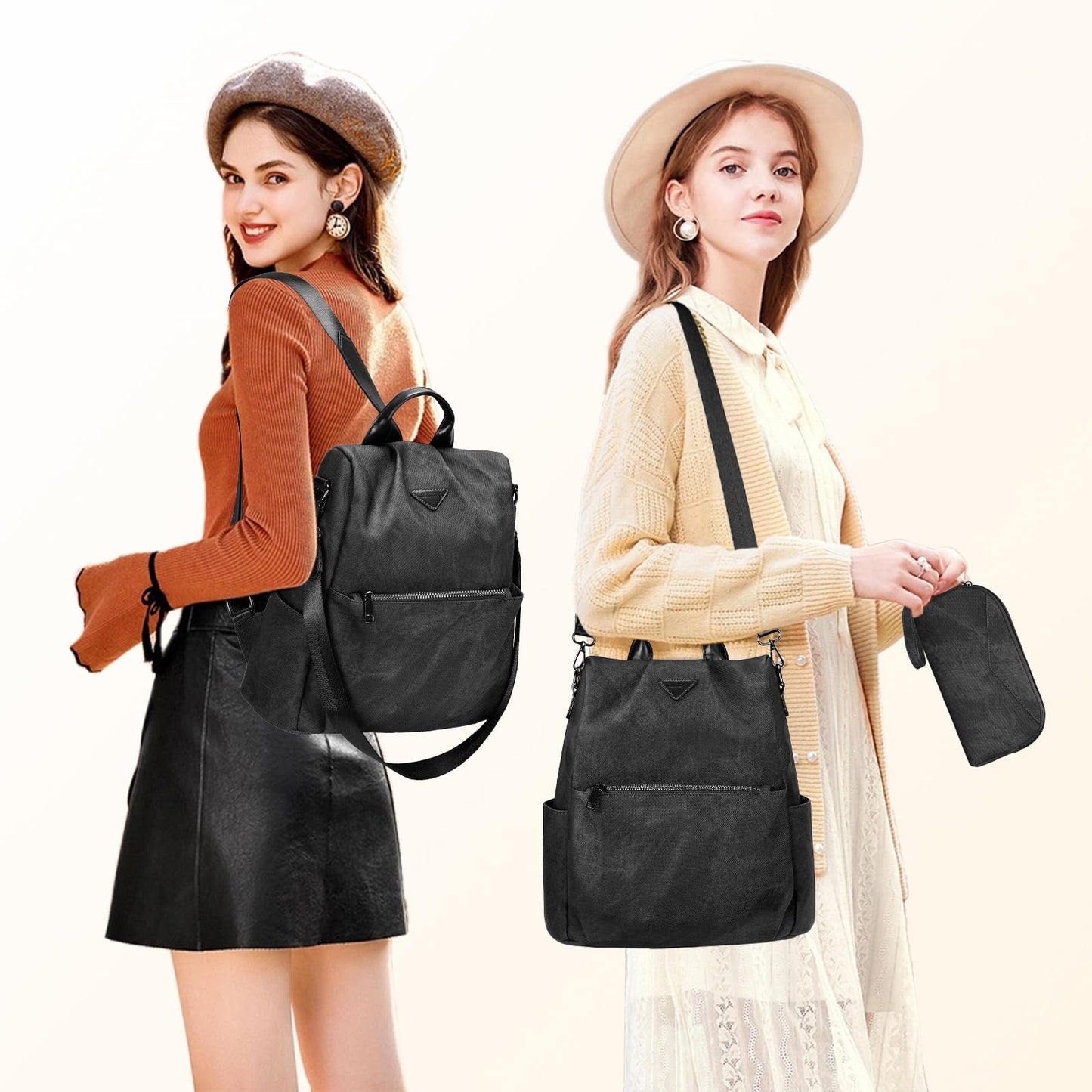 EBXN Mochila de Cuero PU