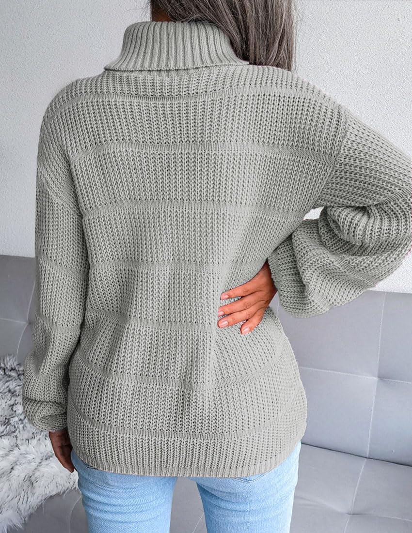 EBXN Jersey Mujer Invierno Cuello Alto Manga Larga