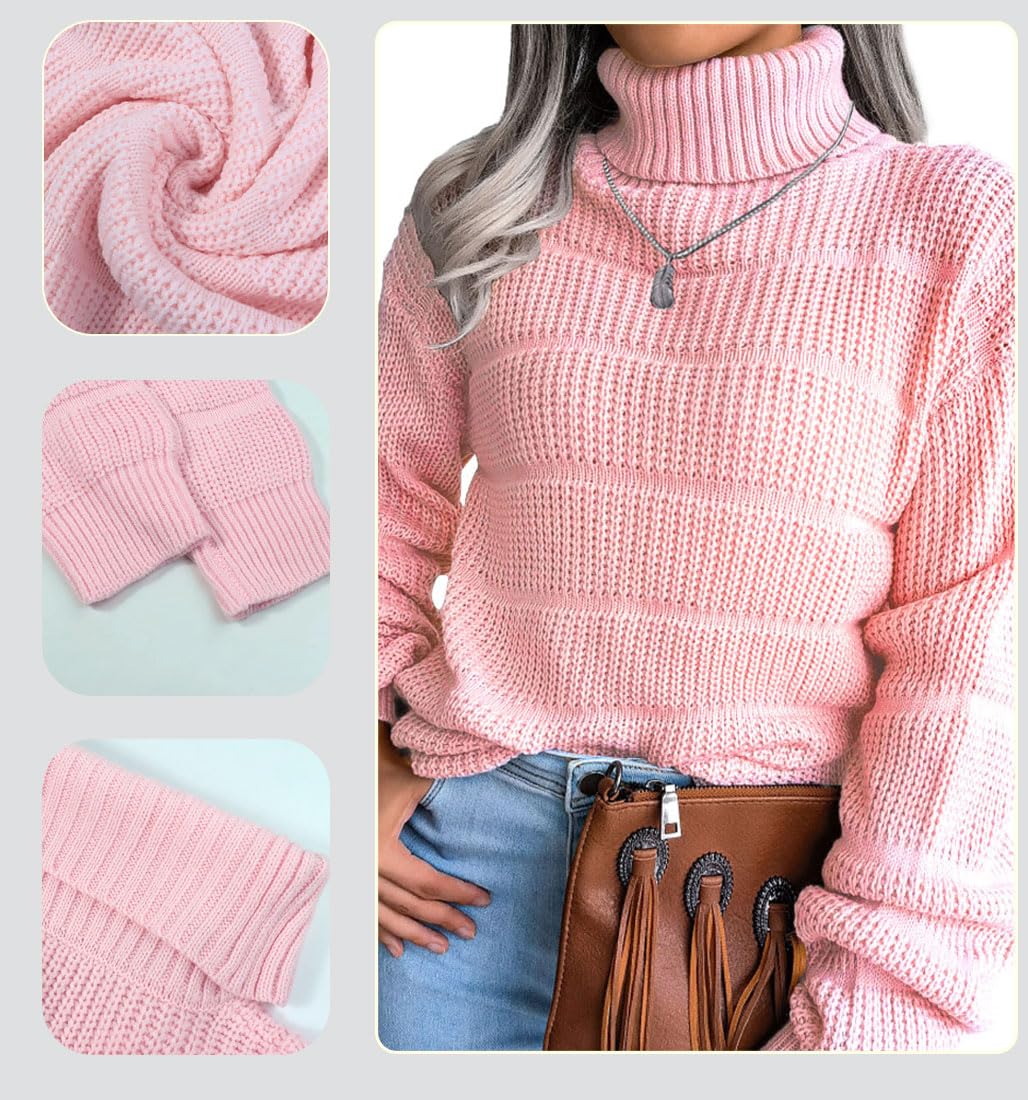 EBXN Jersey Mujer Invierno Cuello Alto Manga Larga
