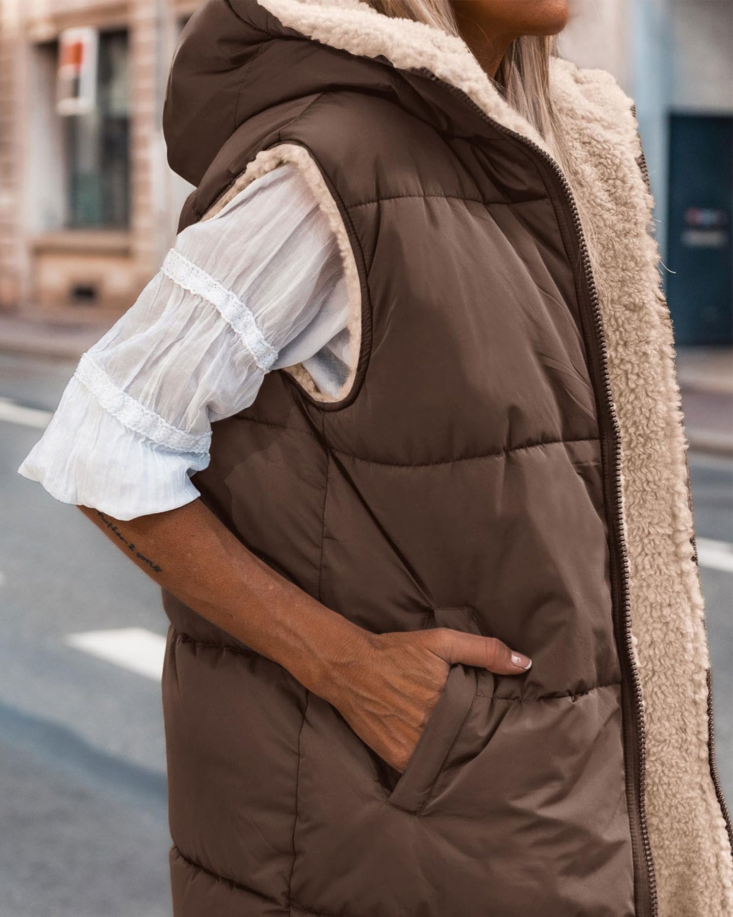 EBXN Long Puffer Vest Women