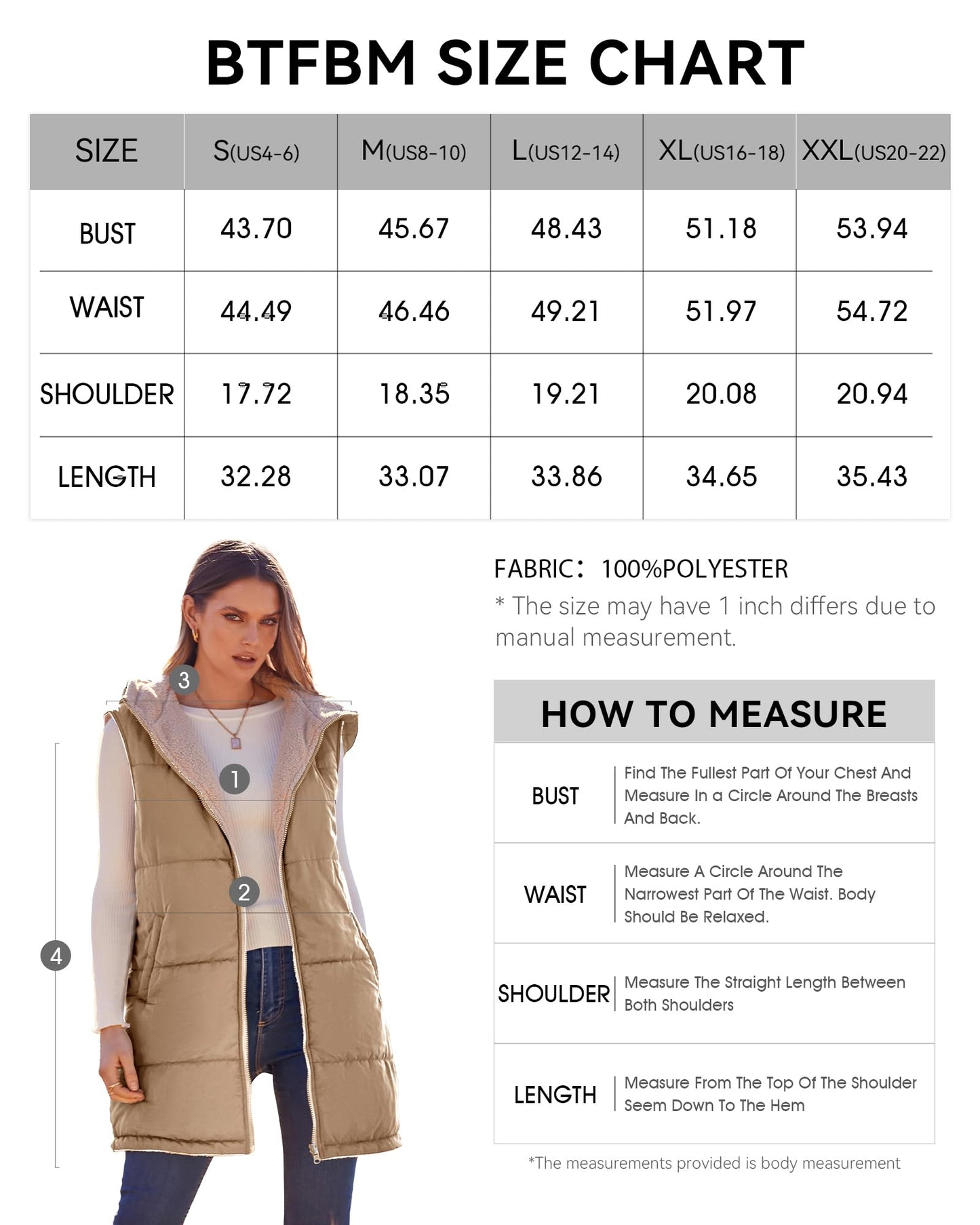 EBXN Long Puffer Vest Women