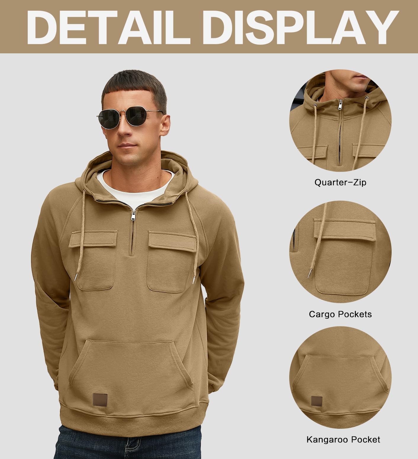 EBXN Men's Cargo Hoodies