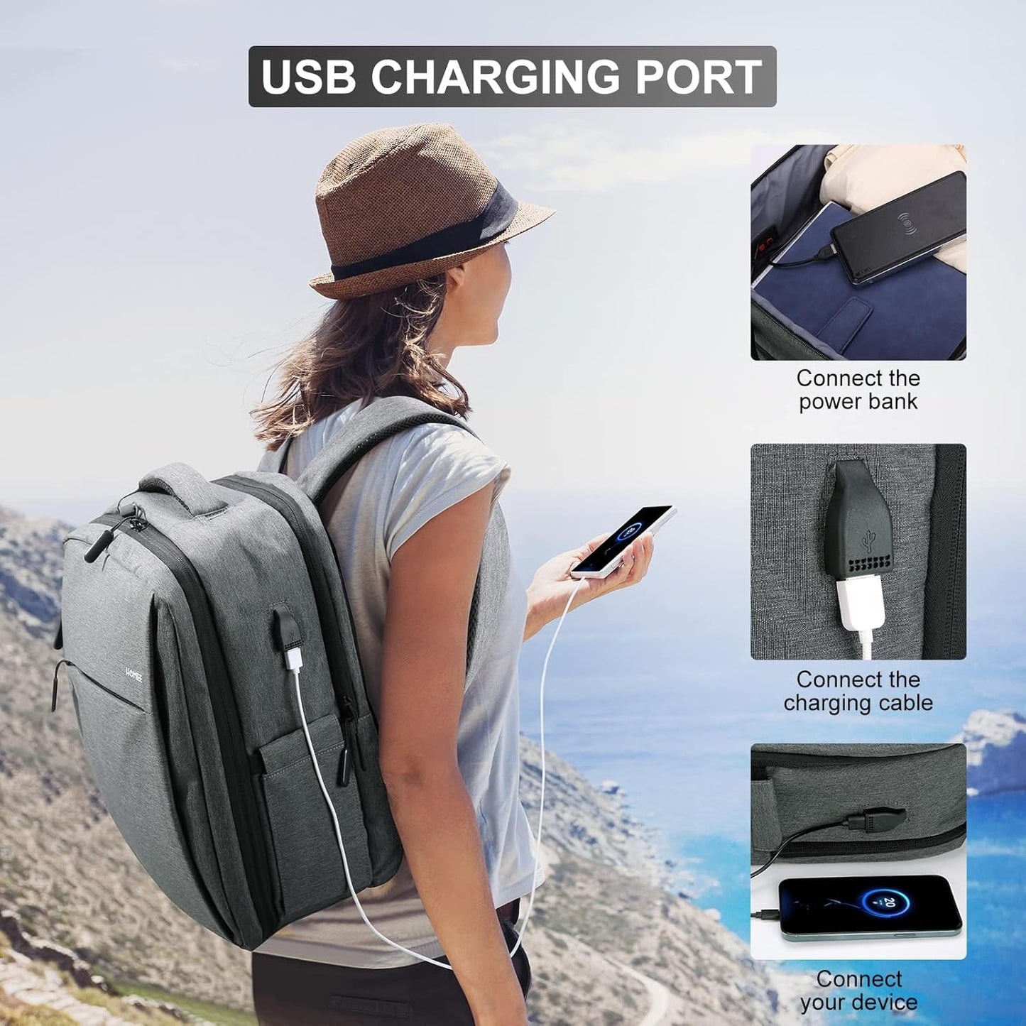 EBXN Mochila para portátil de viaje
