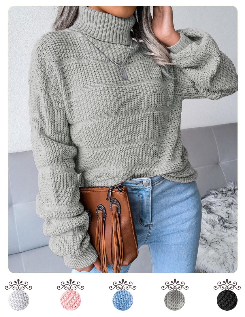 EBXN Jersey Mujer Invierno Cuello Alto Manga Larga