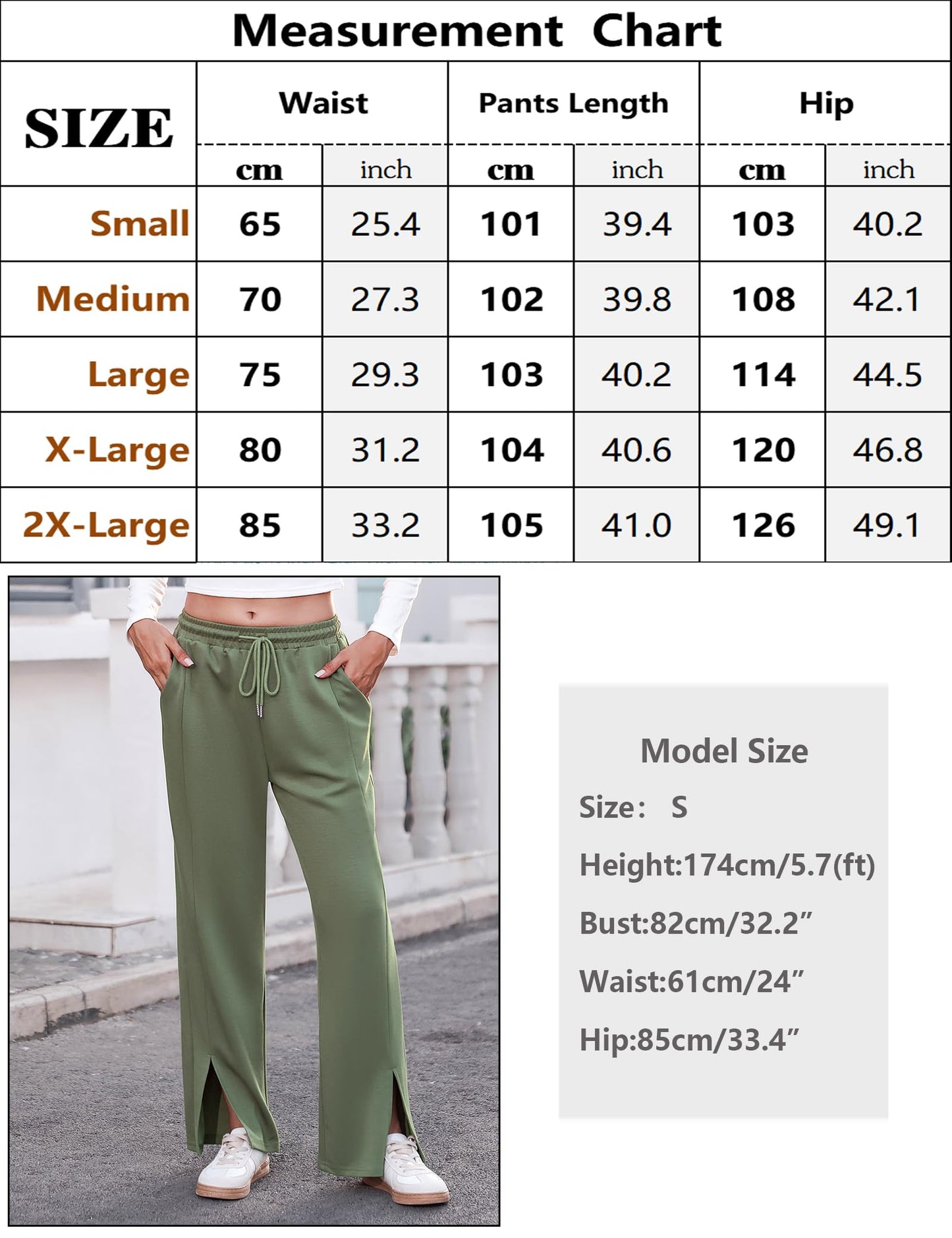 EBXN Pantalones Anchos Mujer