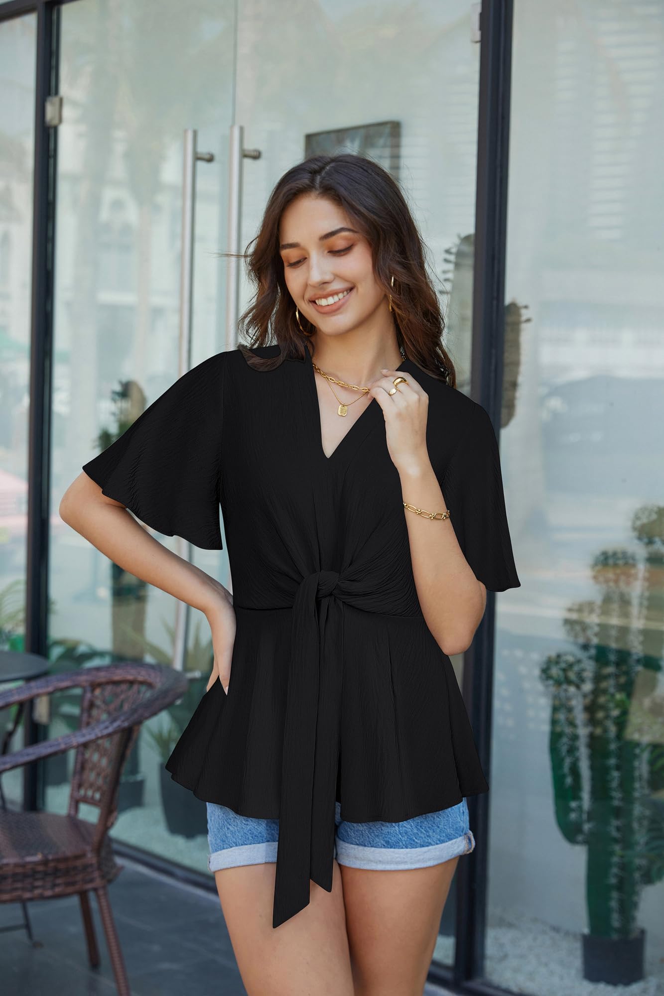 EBXN Mujer Casual Manga Larga Jersey