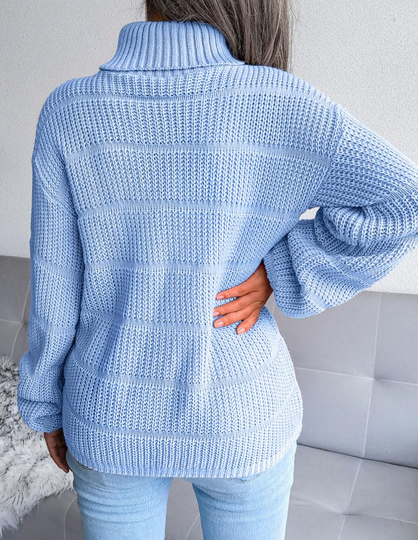 EBXN Jersey Mujer Invierno Cuello Alto Manga Larga