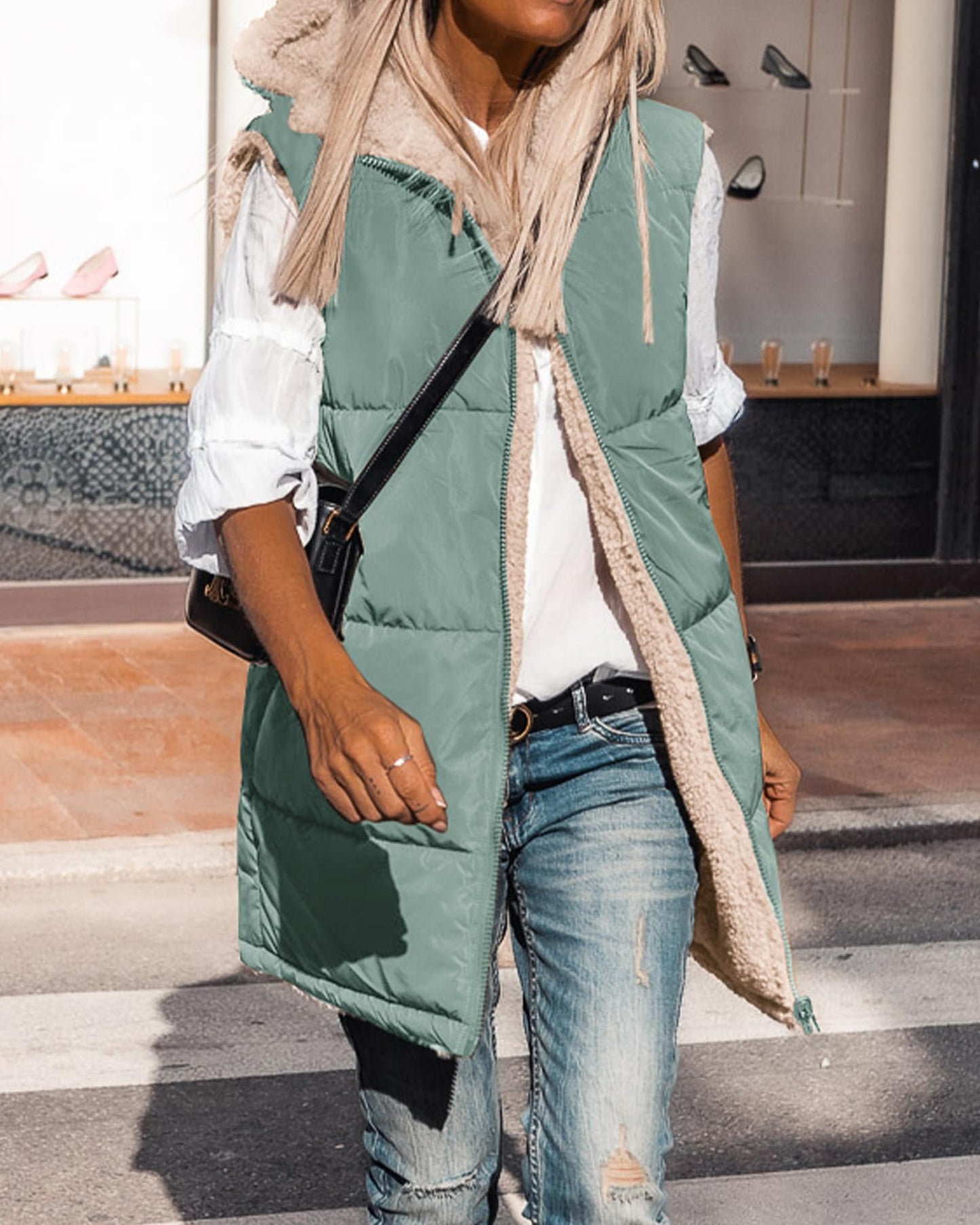 EBXN Long Puffer Vest Women