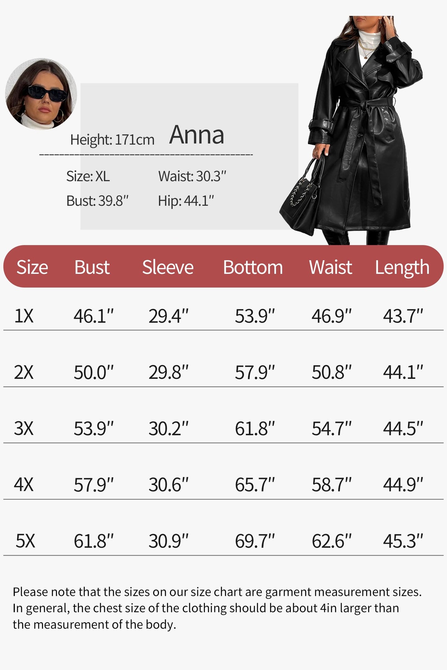 EBXN Trench Coat Mujer
