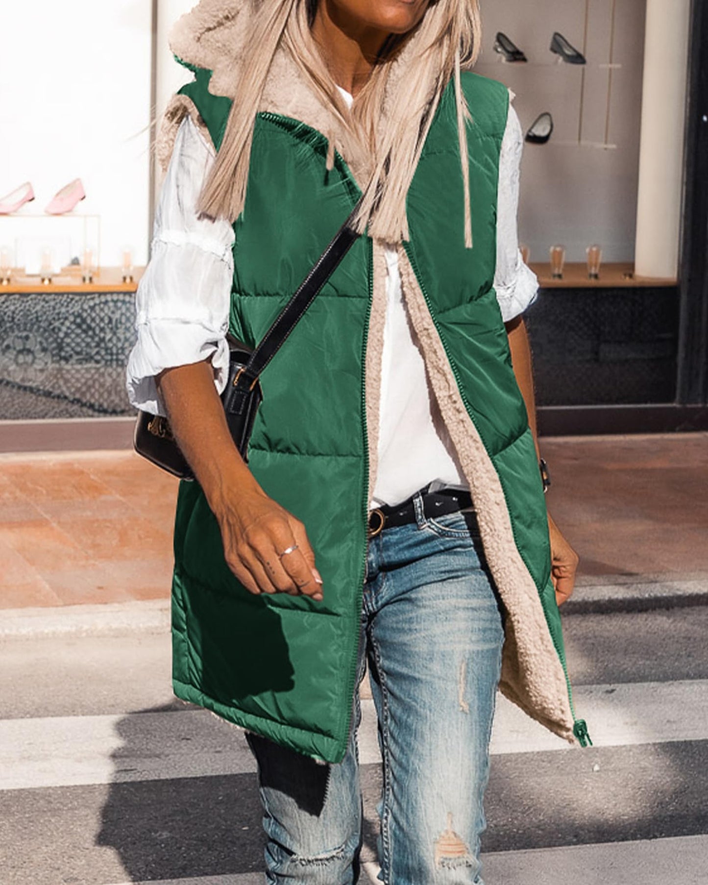 EBXN Long Puffer Vest Women