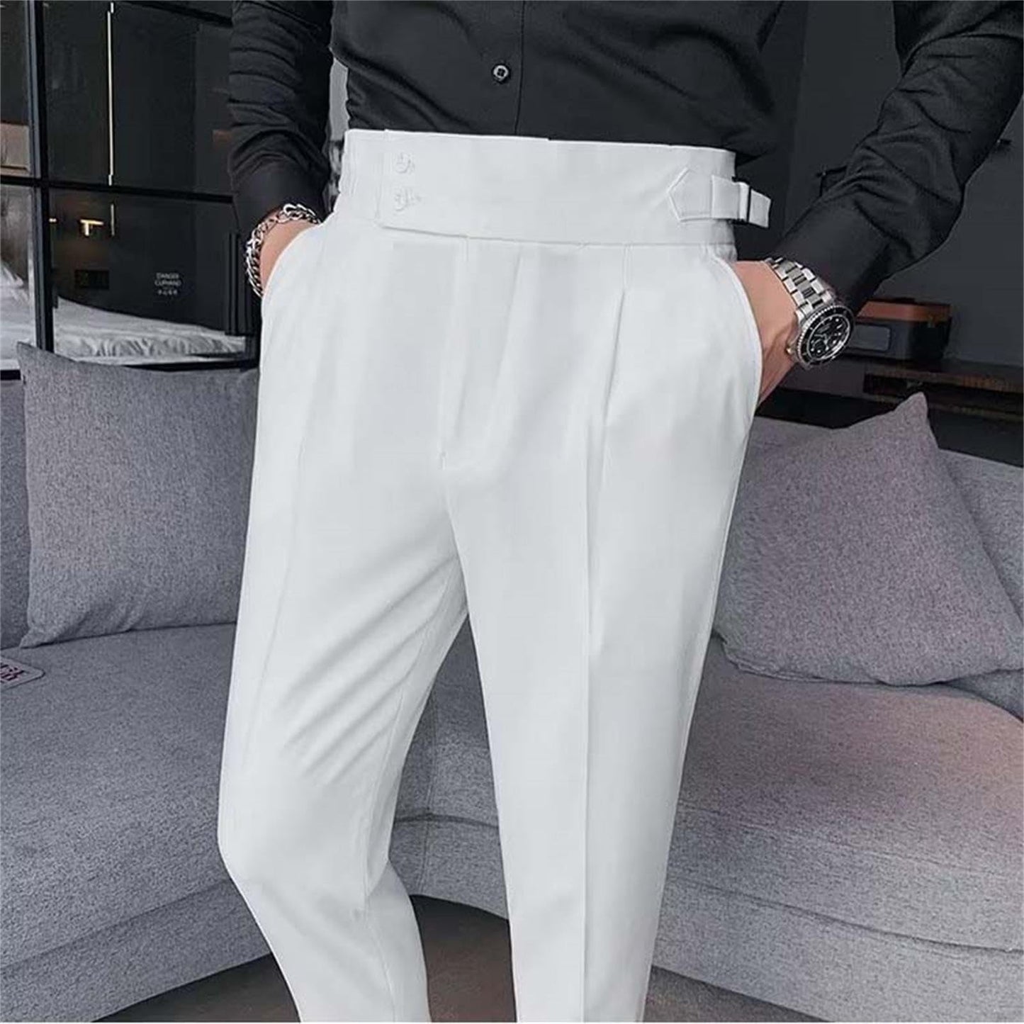 EBXN Pantalones de traje para hombre