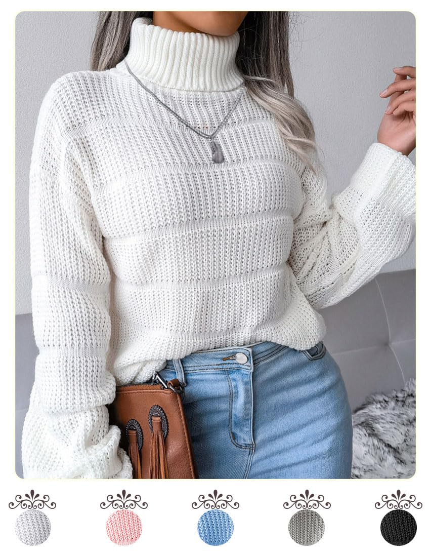 EBXN Jersey Mujer Invierno Cuello Alto Manga Larga