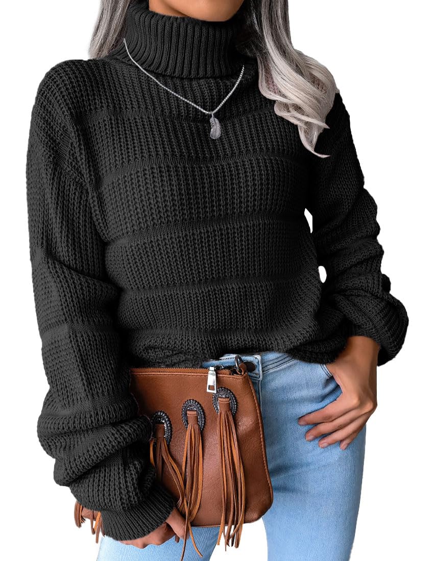 EBXN Jersey Mujer Invierno Cuello Alto Manga Larga