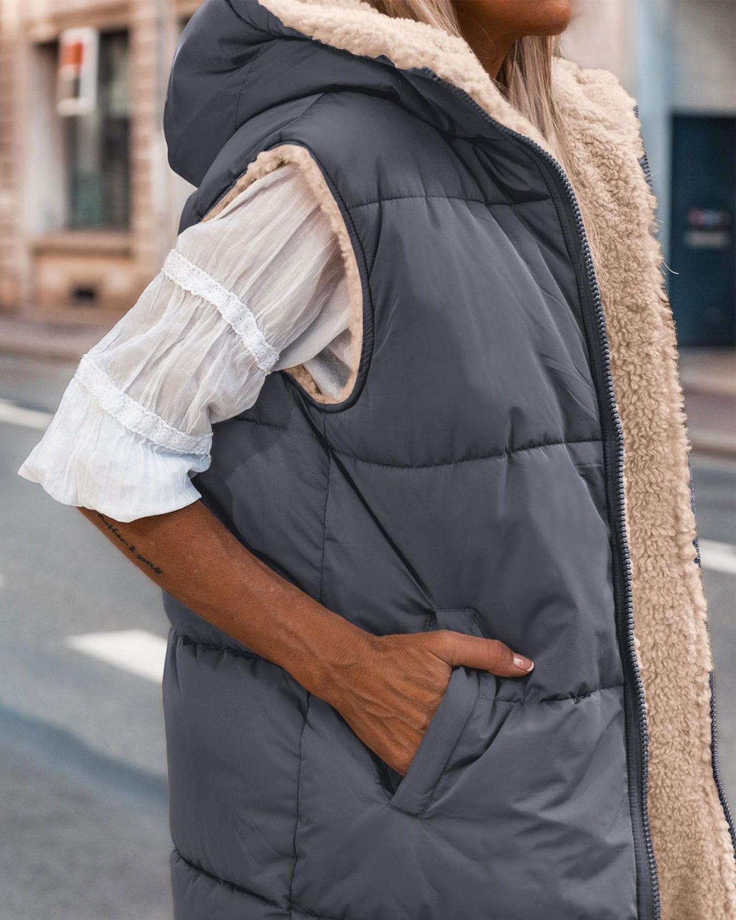 EBXN Long Puffer Vest Women