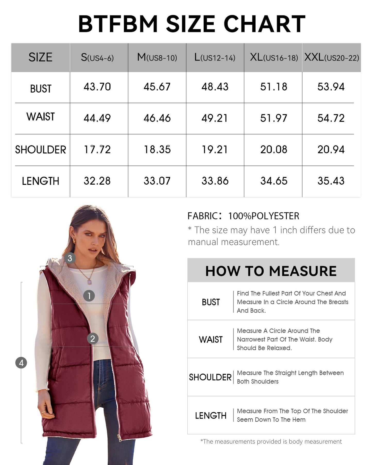 EBXN Long Puffer Vest Women