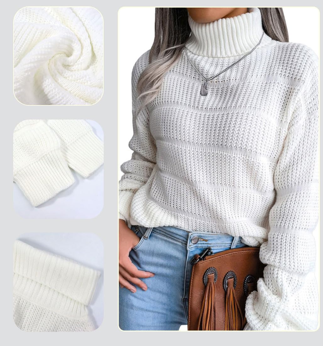 EBXN Jersey Mujer Invierno Cuello Alto Manga Larga