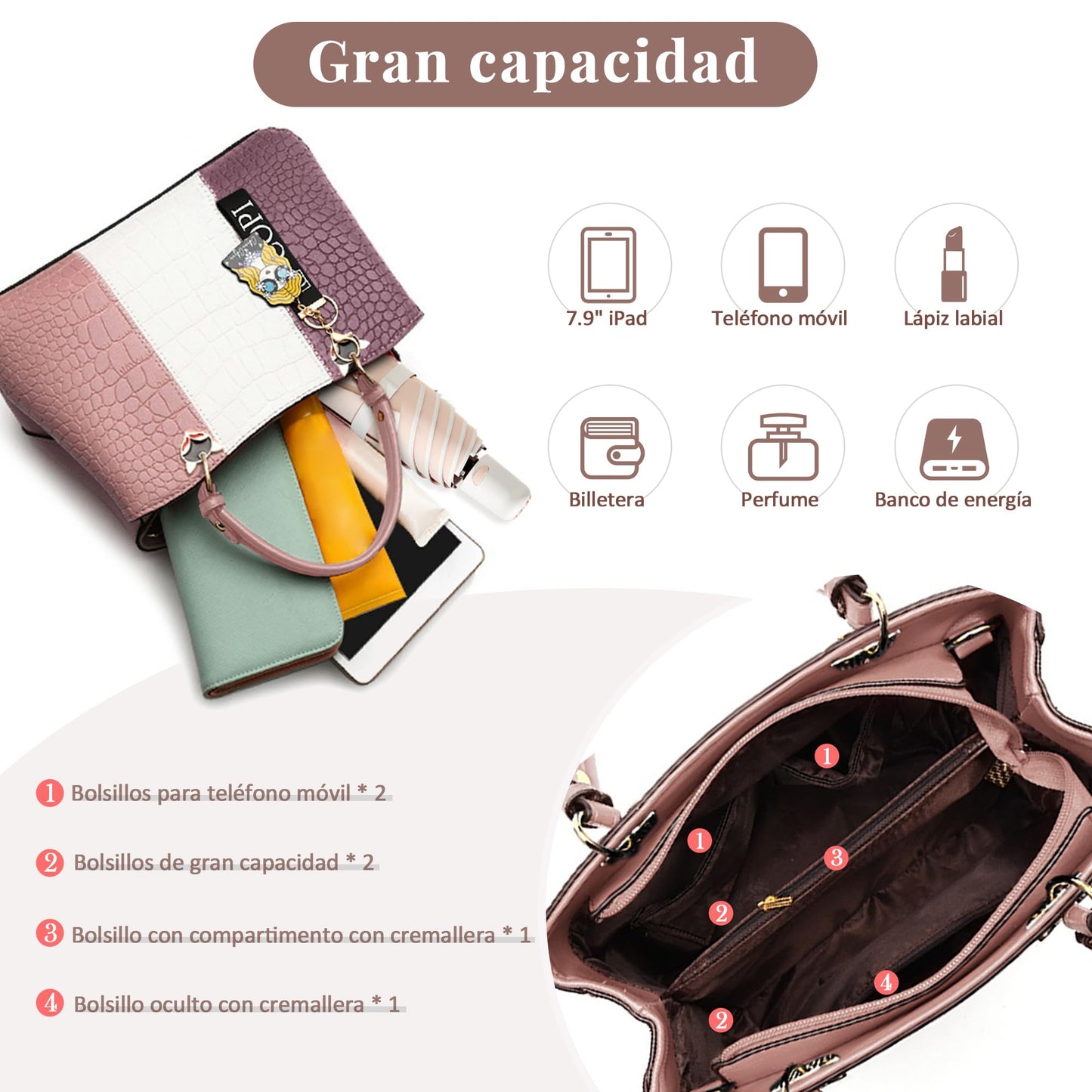 EBXN Moda Bolsos de Mano Mujer
