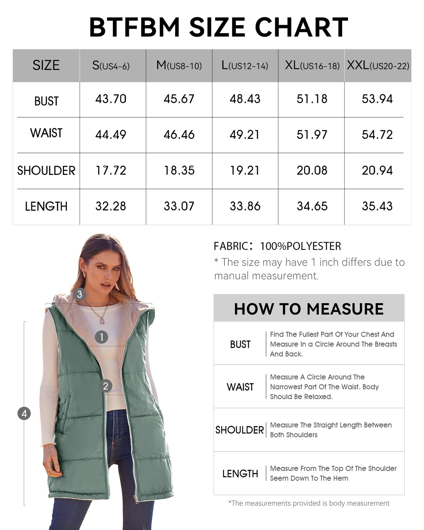 EBXN Long Puffer Vest Women
