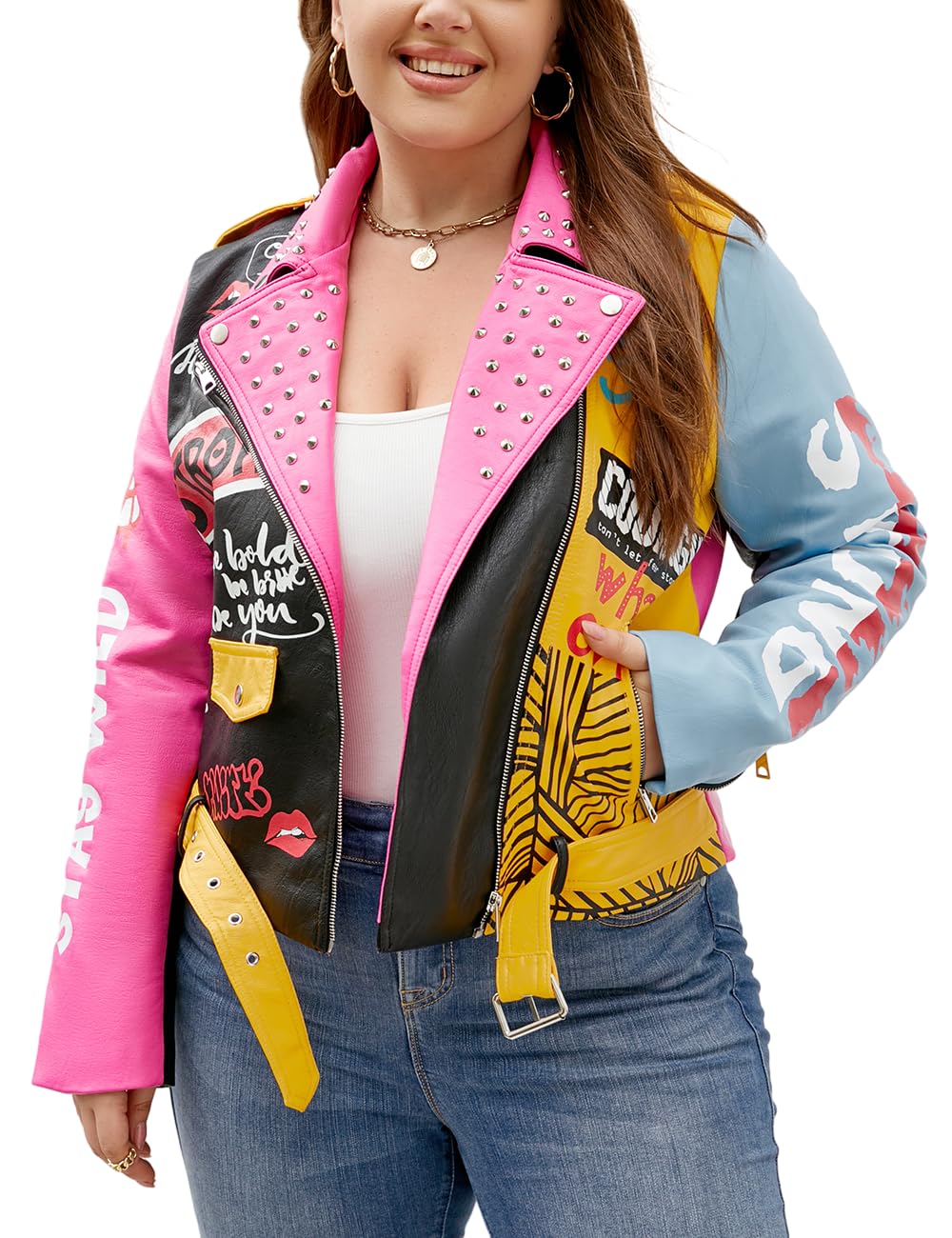 EBXN Chaqueta Para Mujer Cuero