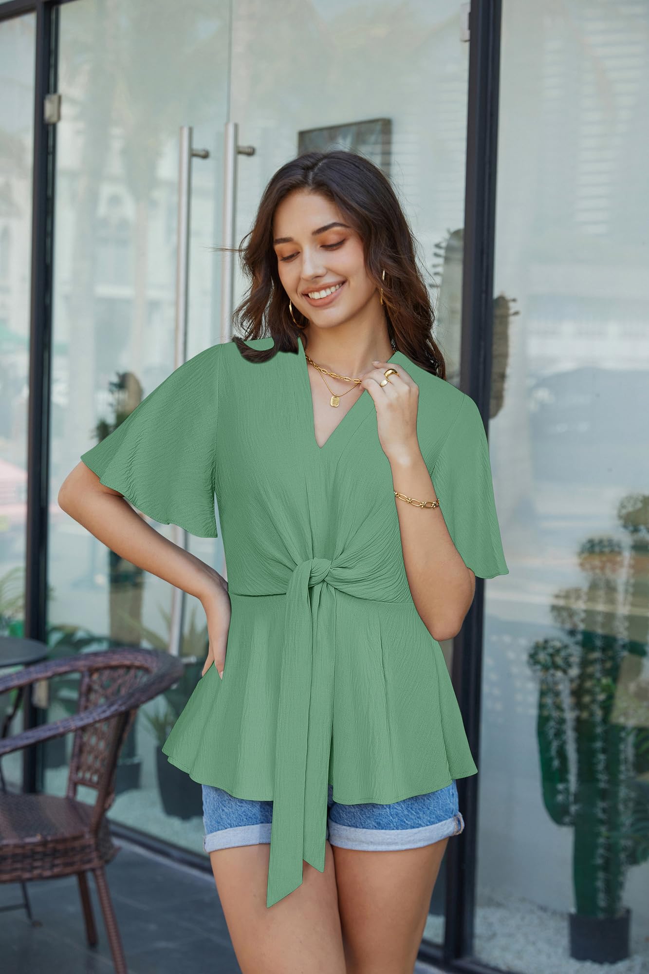 EBXN Mujer Casual Manga Larga Jersey