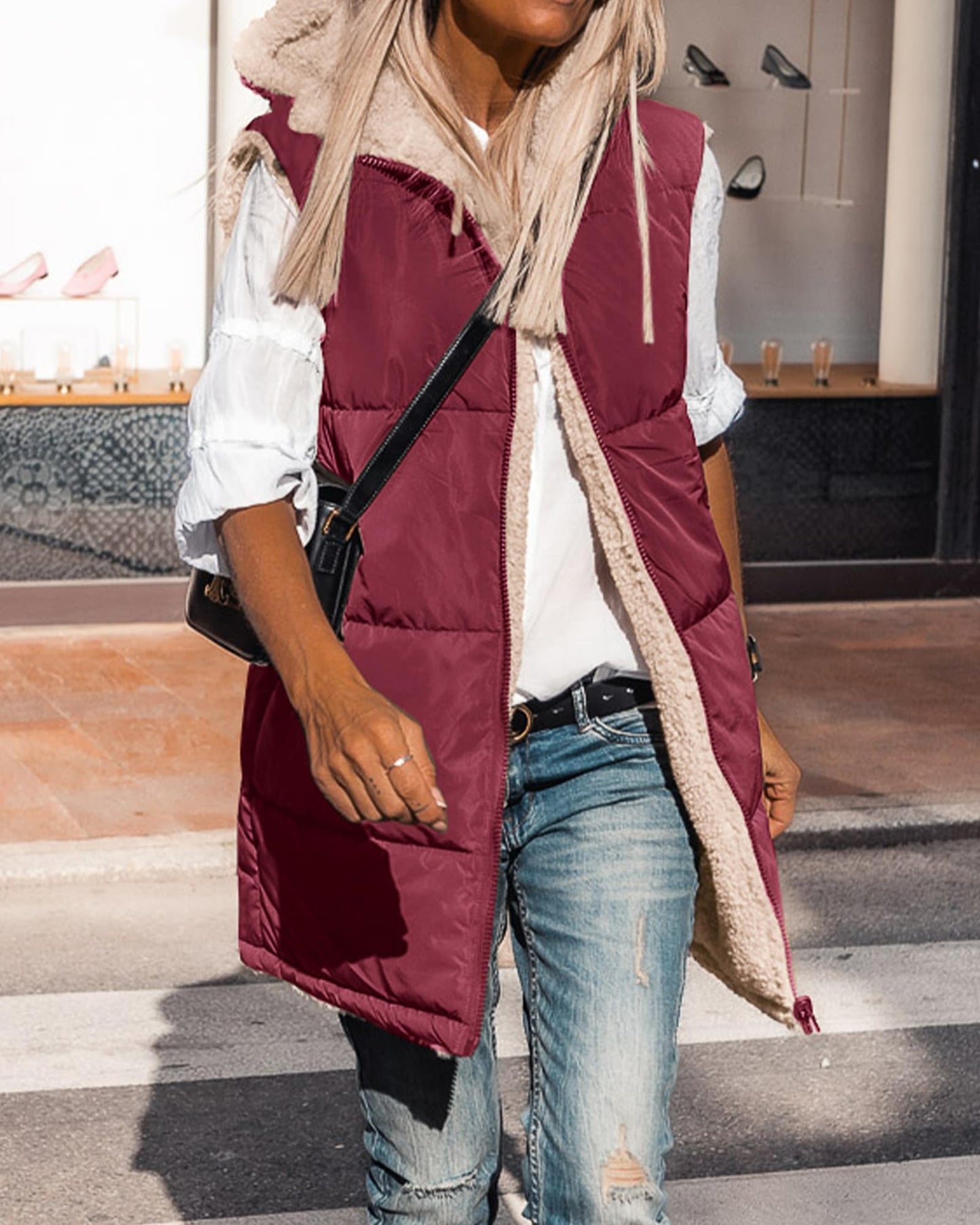 EBXN Long Puffer Vest Women