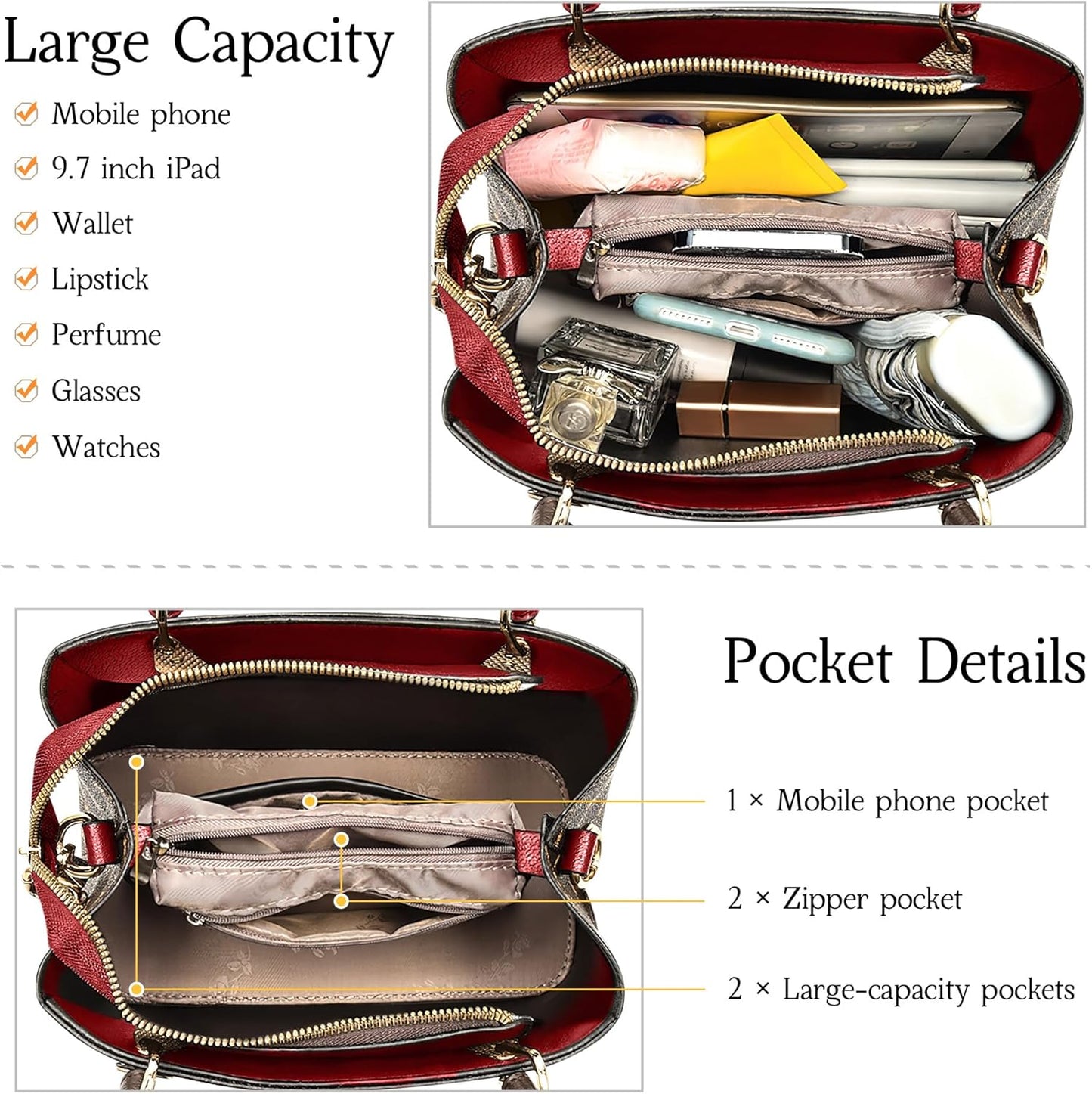 EBXN Retro Bolsos De Mano Mujer Elegante
