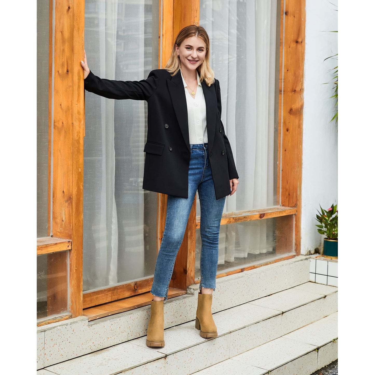 EBXN Women Platform Ankle Boots