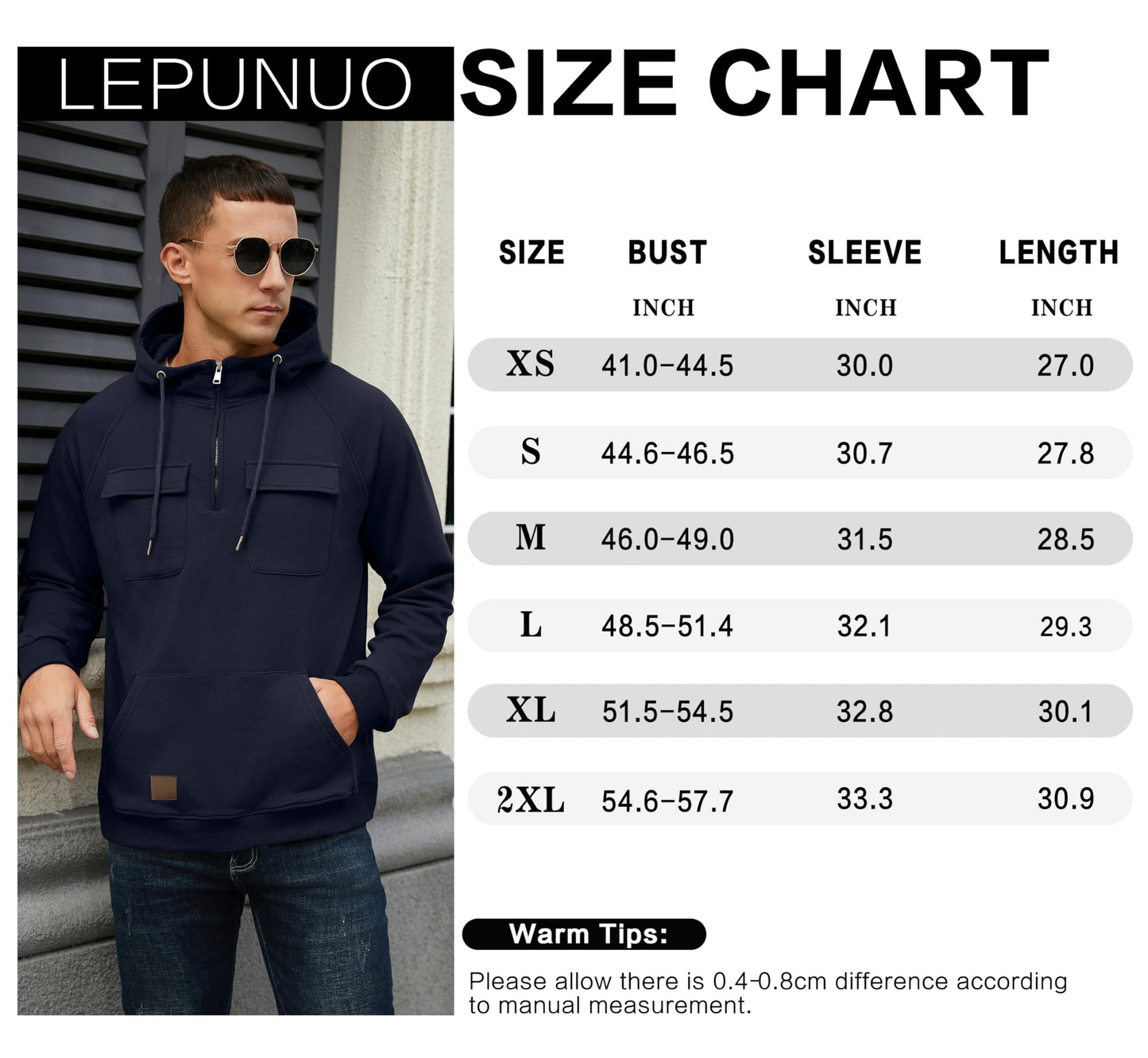 EBXN Men's Cargo Hoodies