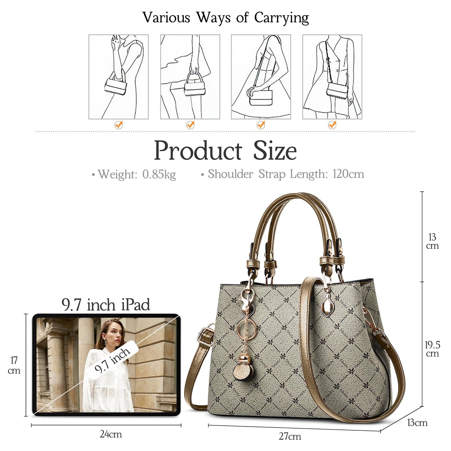 EBXN Retro Bolsos De Mano Mujer Elegante