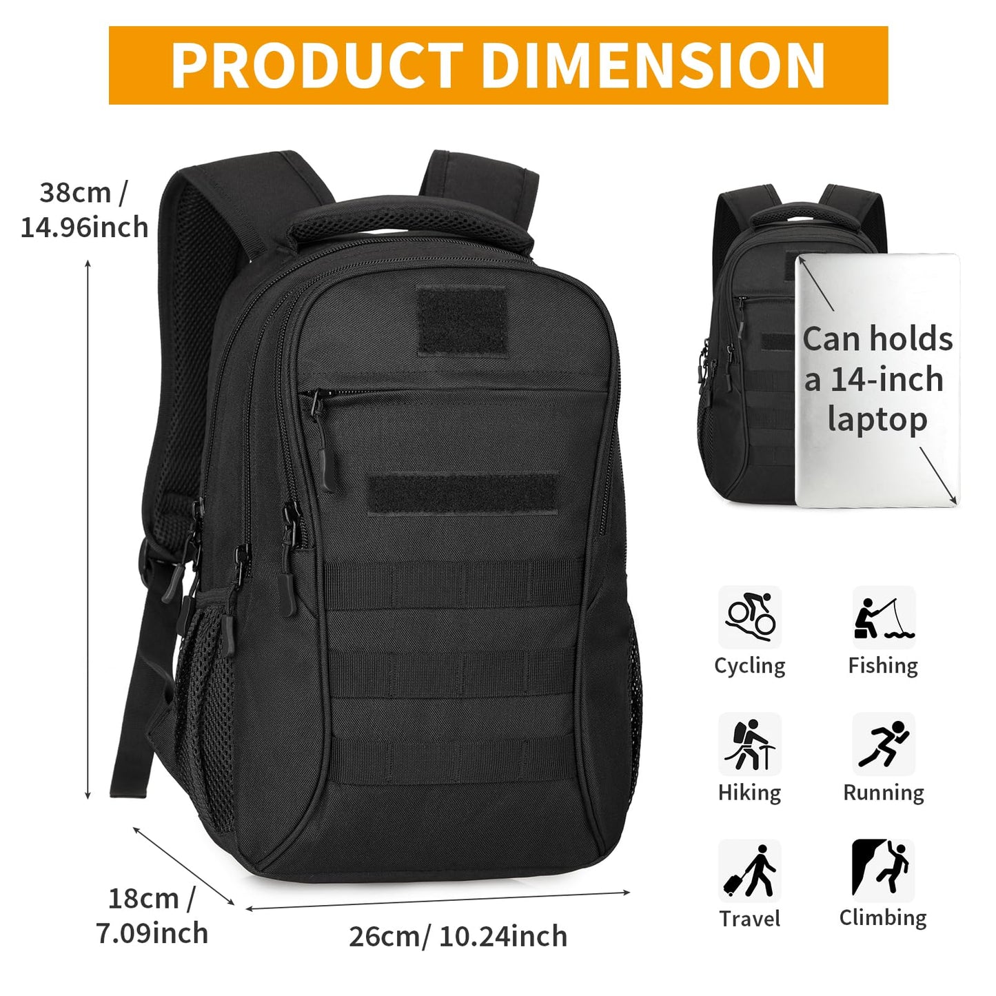 EBXN Mochila Militar Pequeña 15L