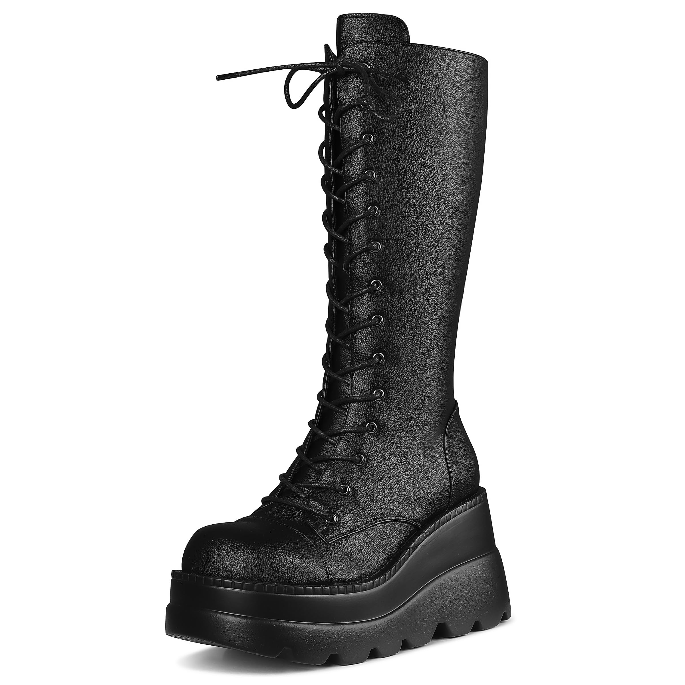 EBXN Womens High Platform Mid Calf