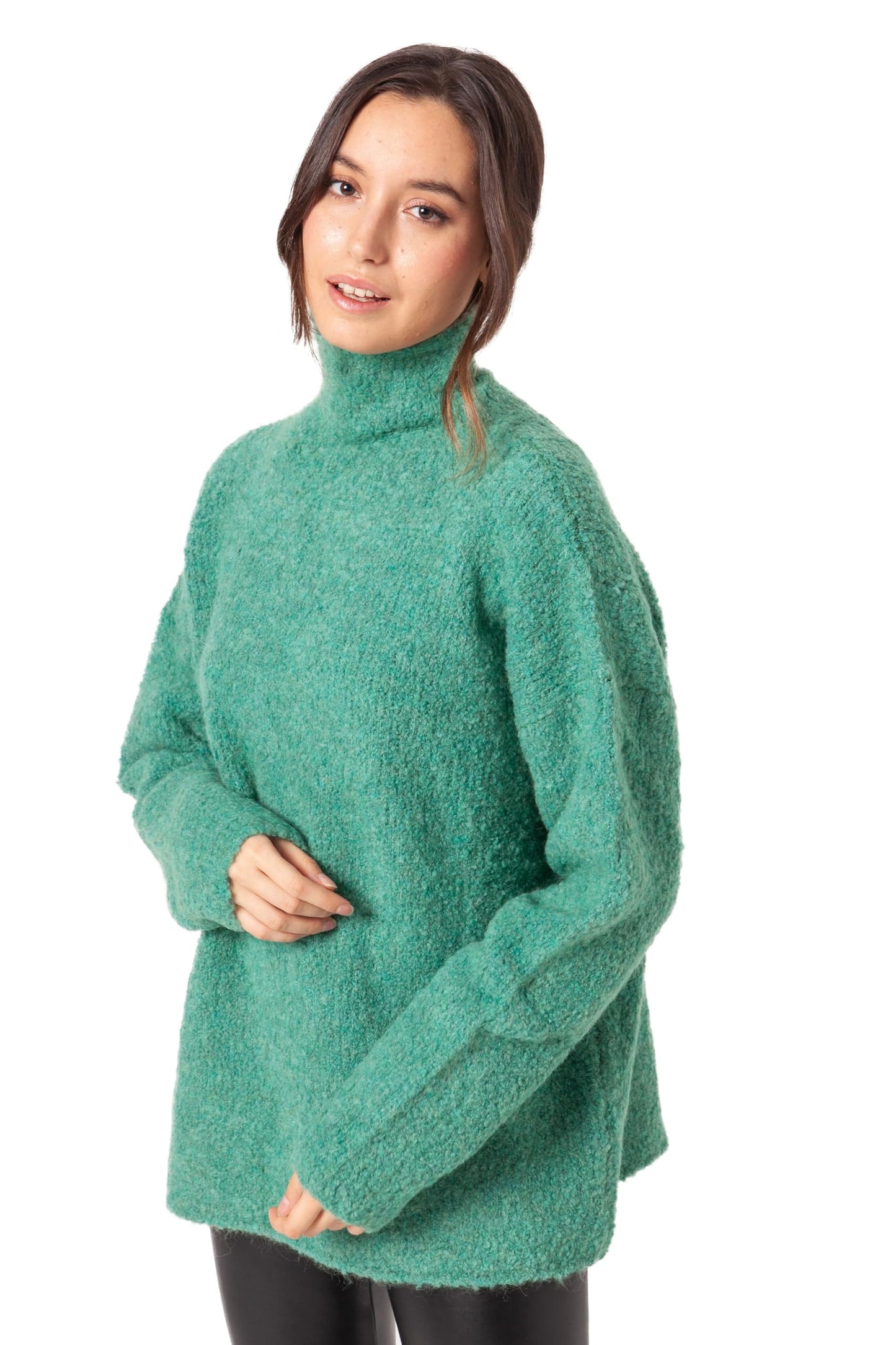 EBXN Jersey Mujer Algodón Cuello Alto