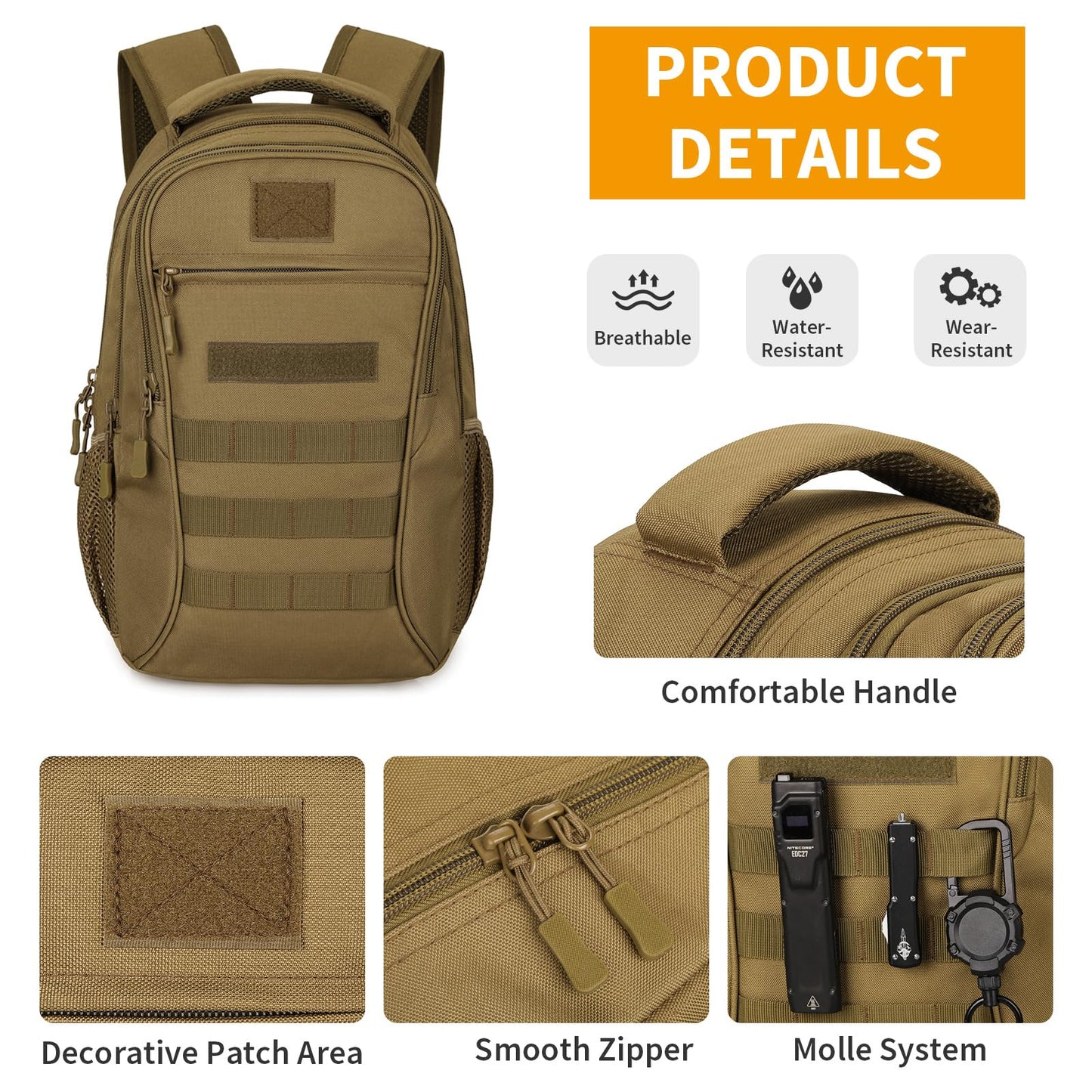 EBXN Mochila Militar Pequeña 15L