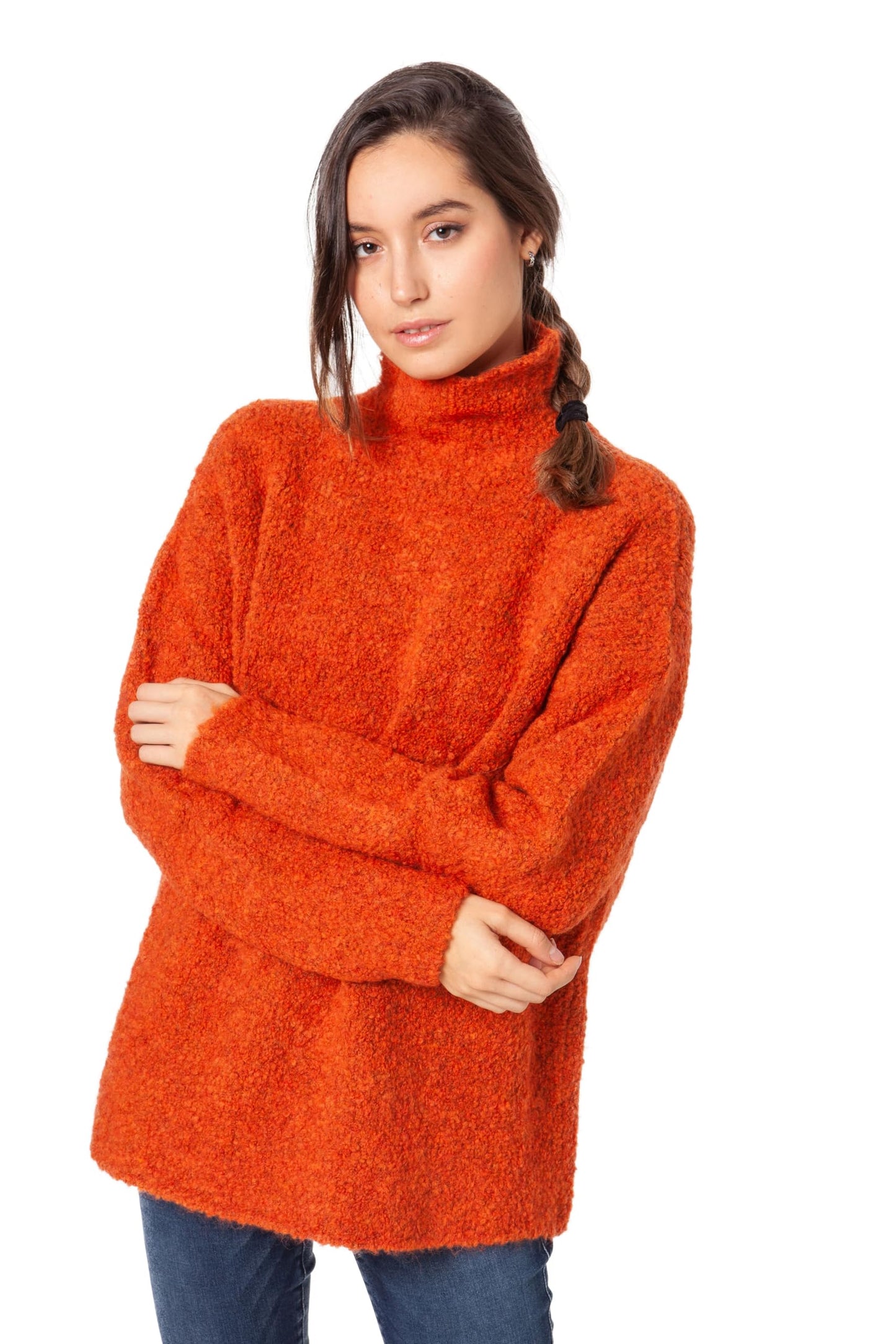 EBXN Jersey Mujer Algodón Cuello Alto