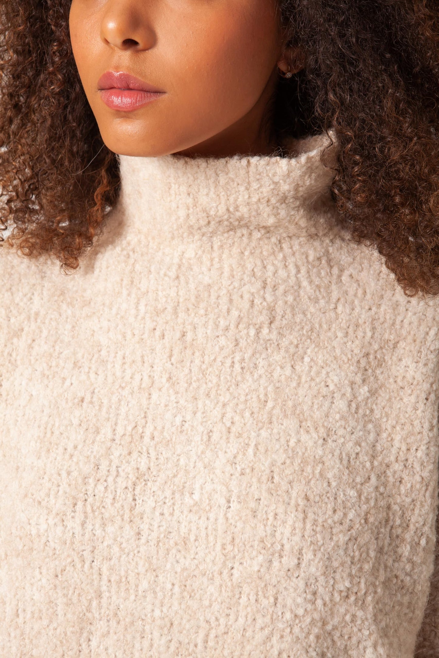 EBXN Jersey Mujer Algodón Cuello Alto