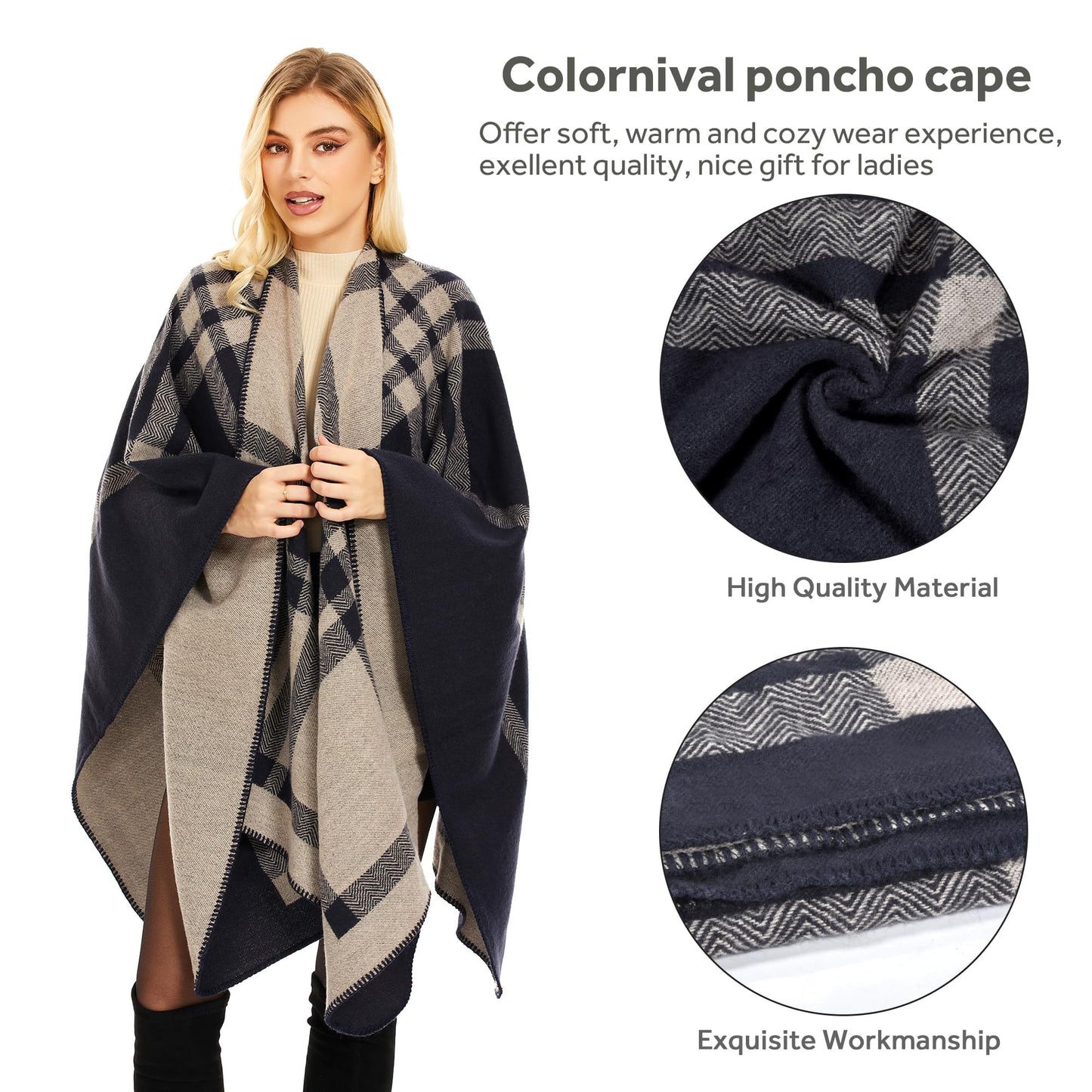 EBXN Colornial Chal Elegante para Mujer
