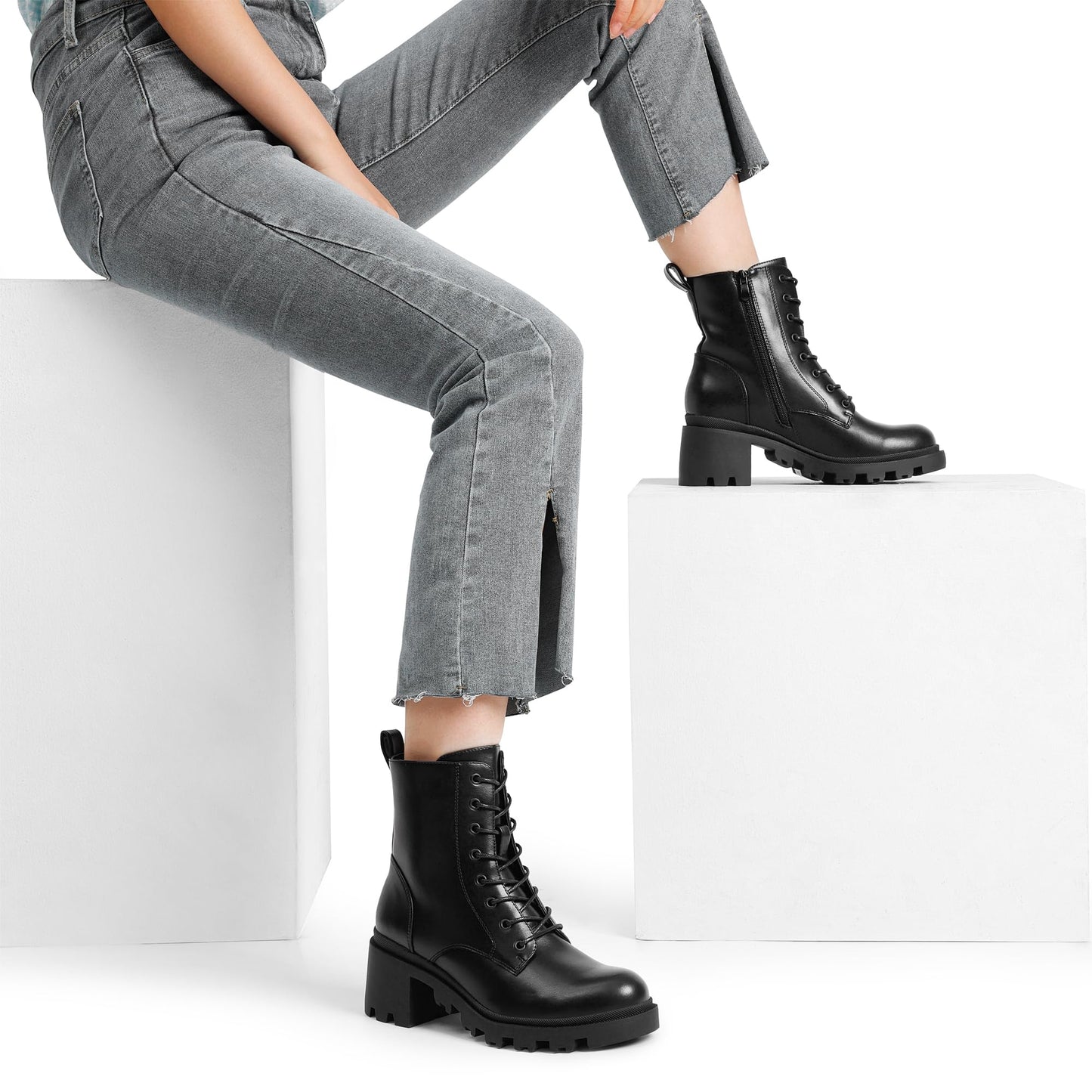 EBXN DREAM PAIRS Botas Militares Mujer