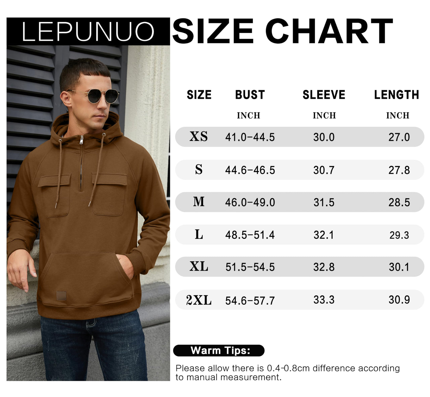 EBXN Men's Cargo Hoodies