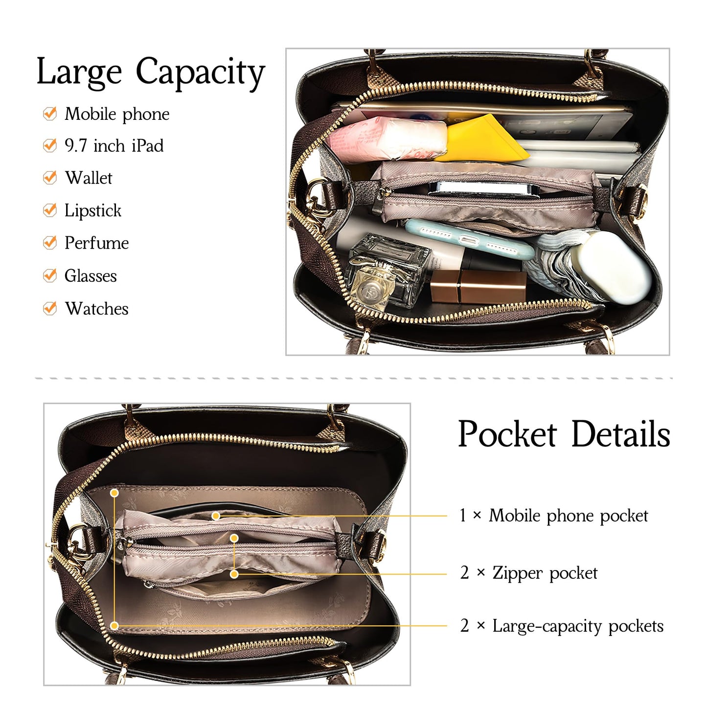 EBXN Retro Bolsos De Mano Mujer Elegante