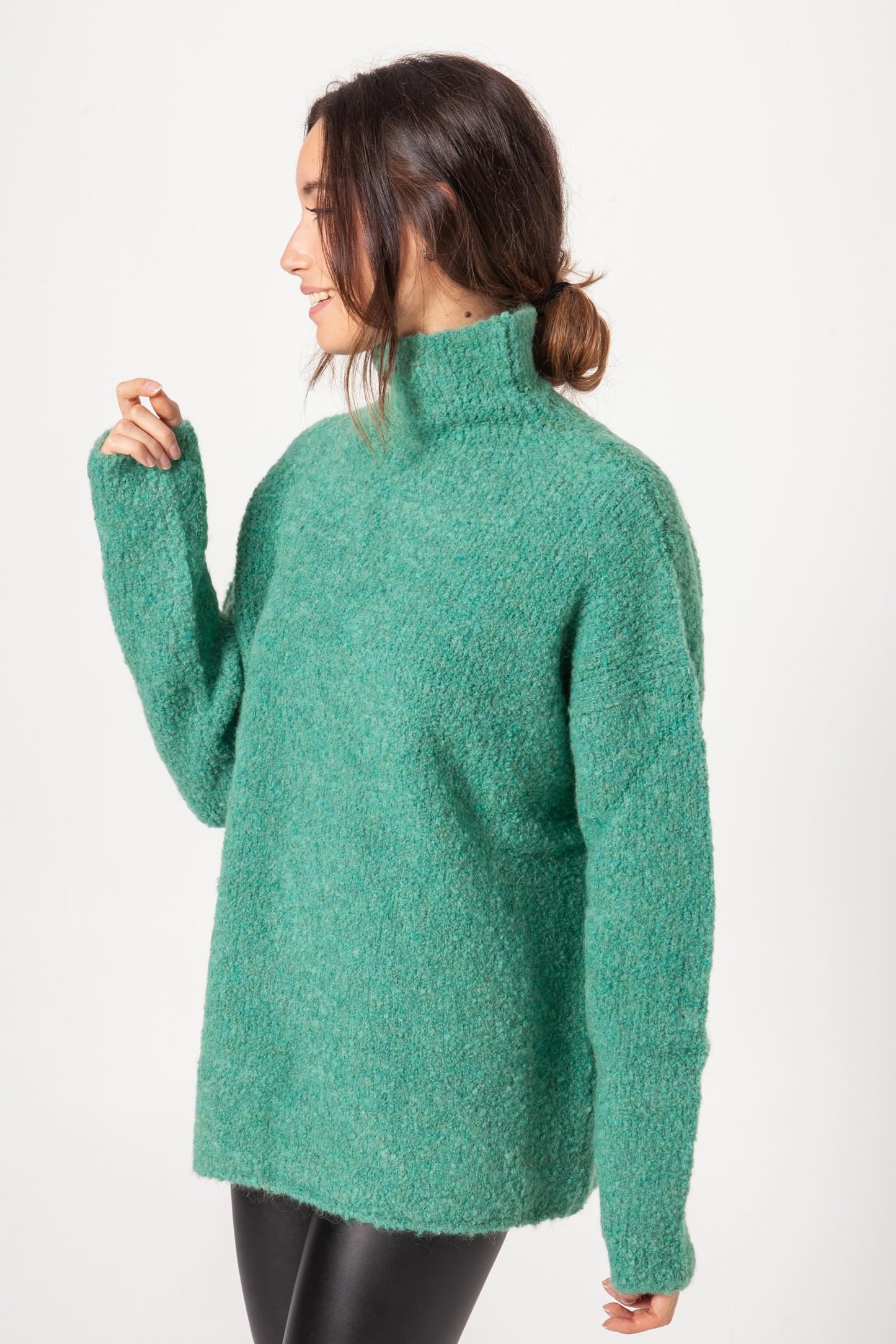 EBXN Jersey Mujer Algodón Cuello Alto