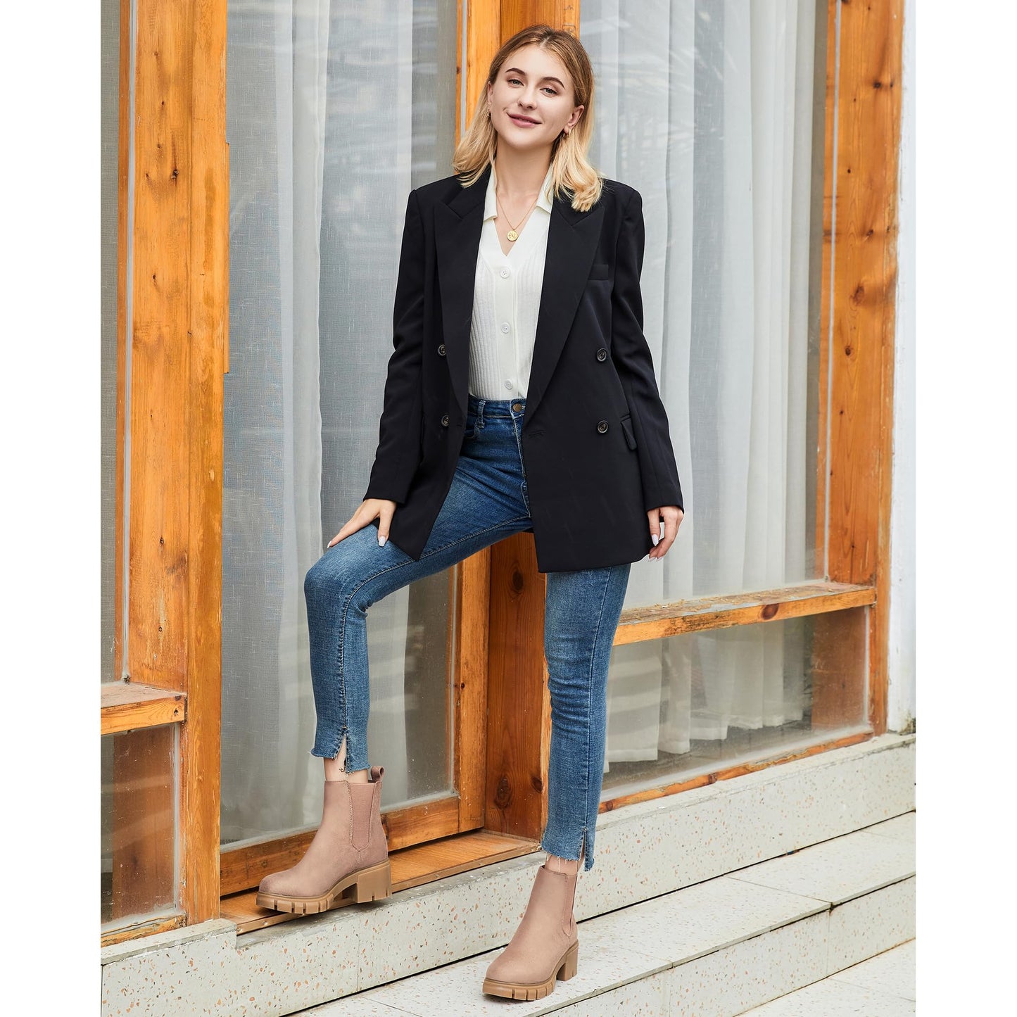 EBXN Women Platform Ankle Boots